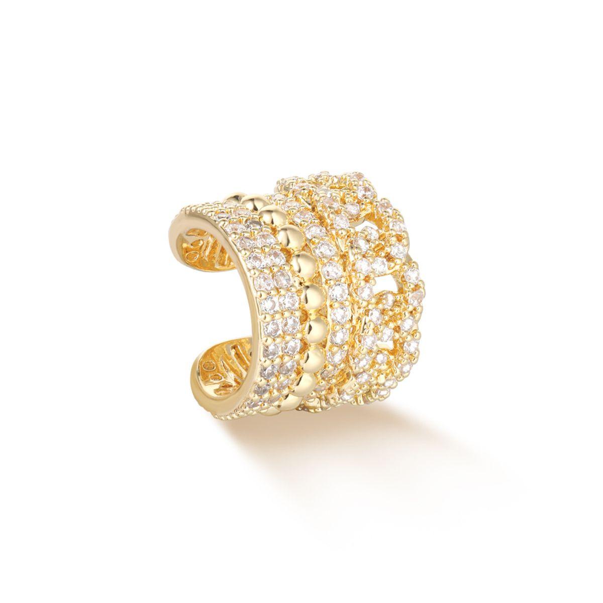 Beaded Chain Pave Ear Cuff