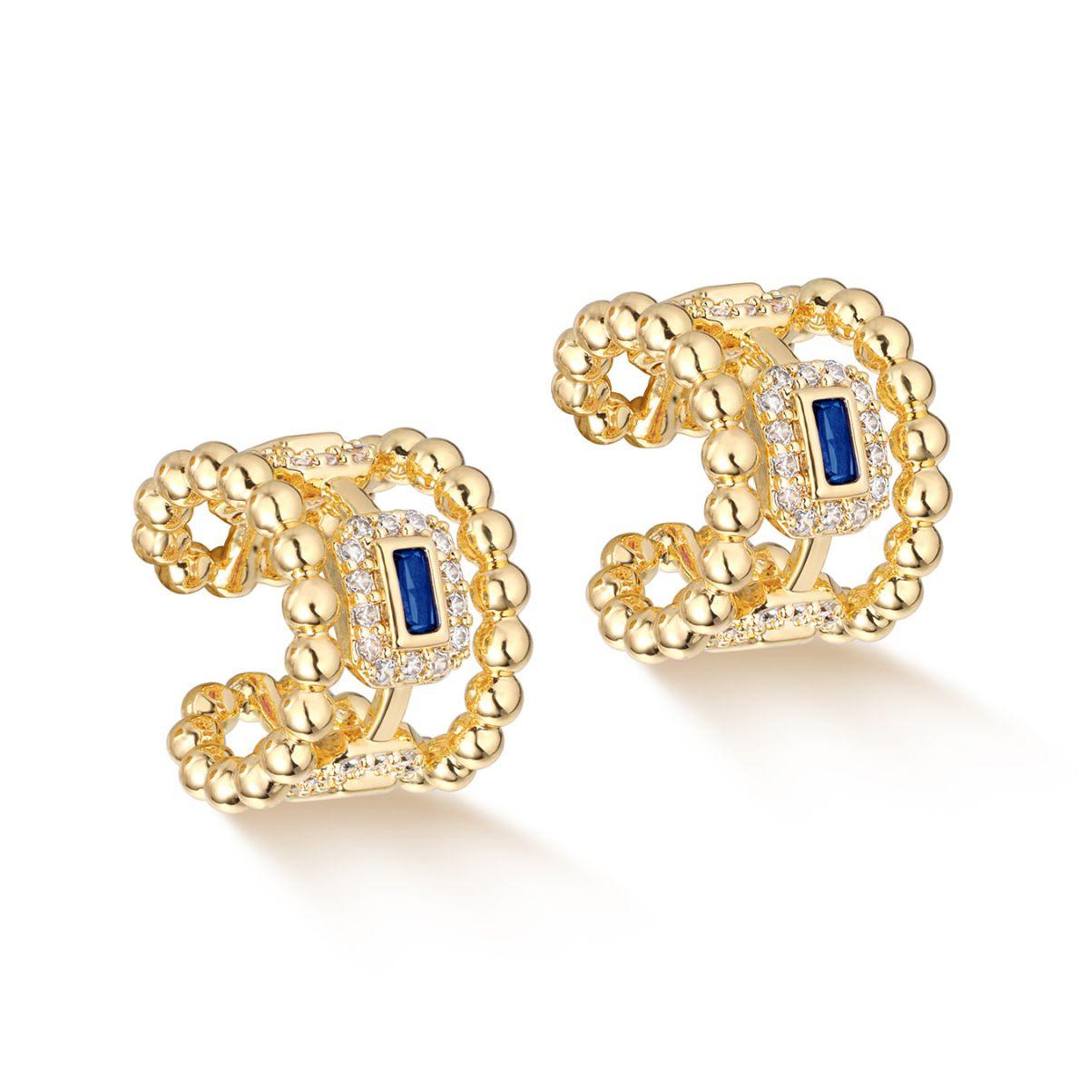 Gold Beaded Band Ear Cuff