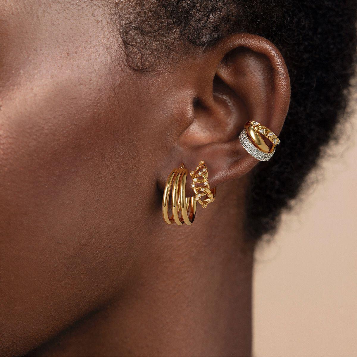 Braided X Split Pavé Ear Cuff