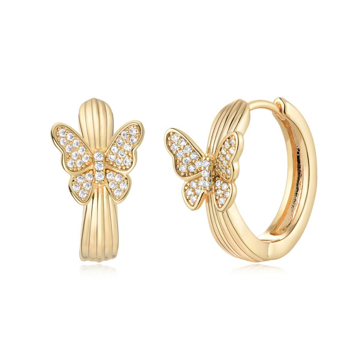 Butterfly Huggie Hoop Earrings