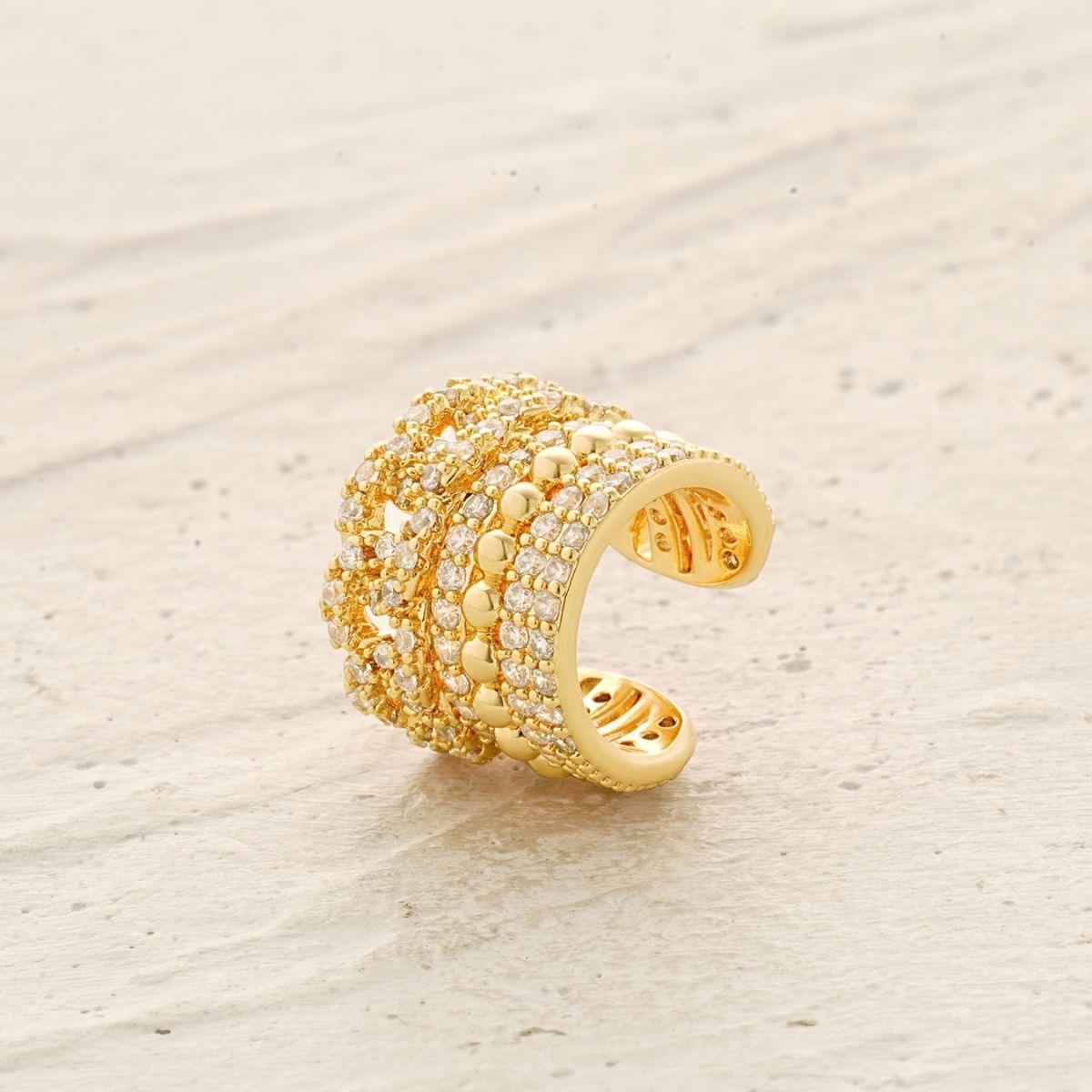 Beaded Chain Pave Ear Cuff