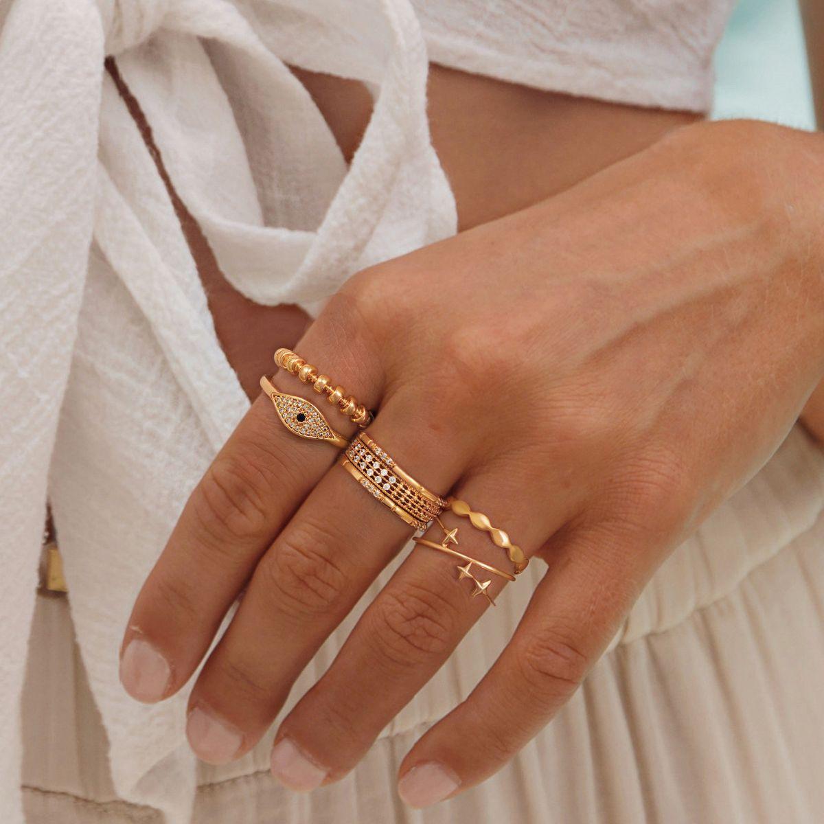 Criss Cross Double Star Ring
