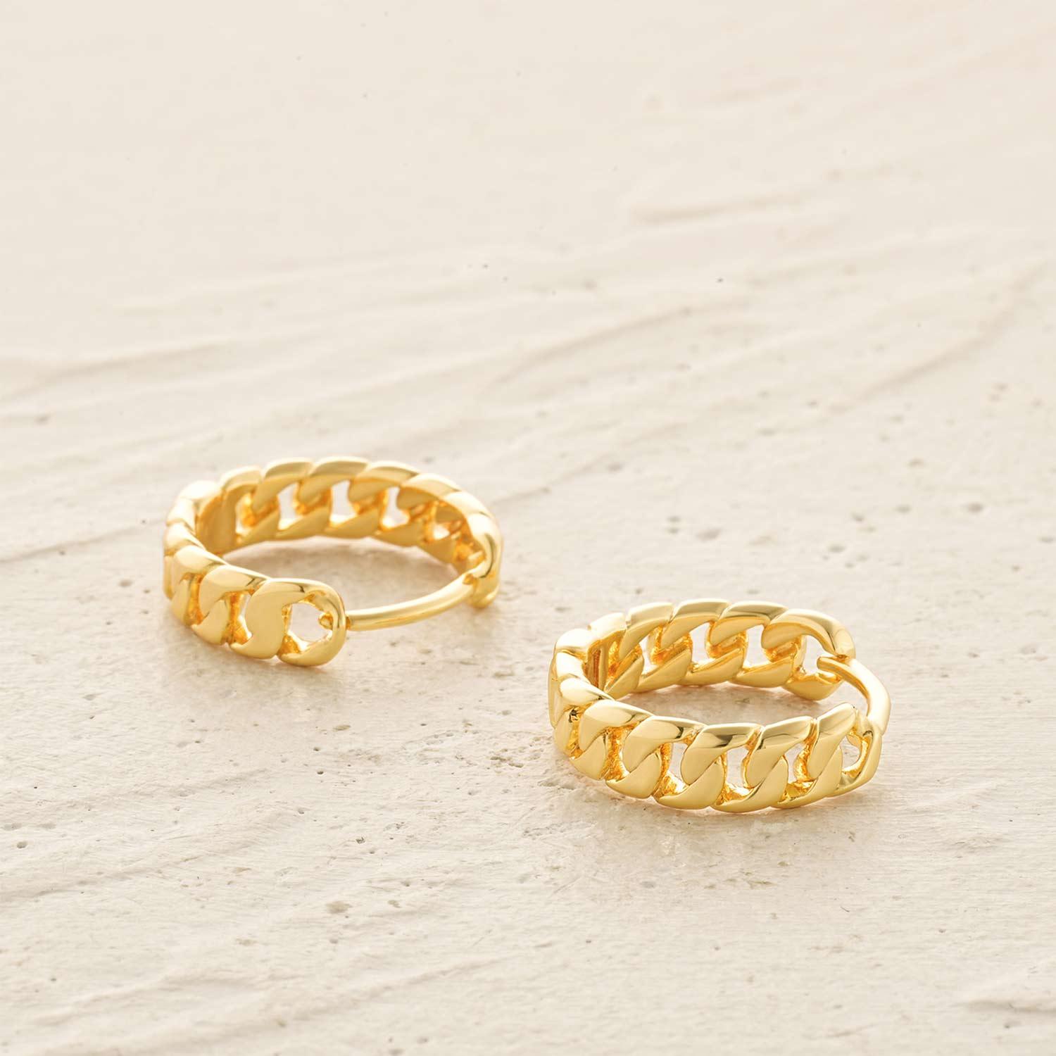 Cuban Link Hoop Earrings