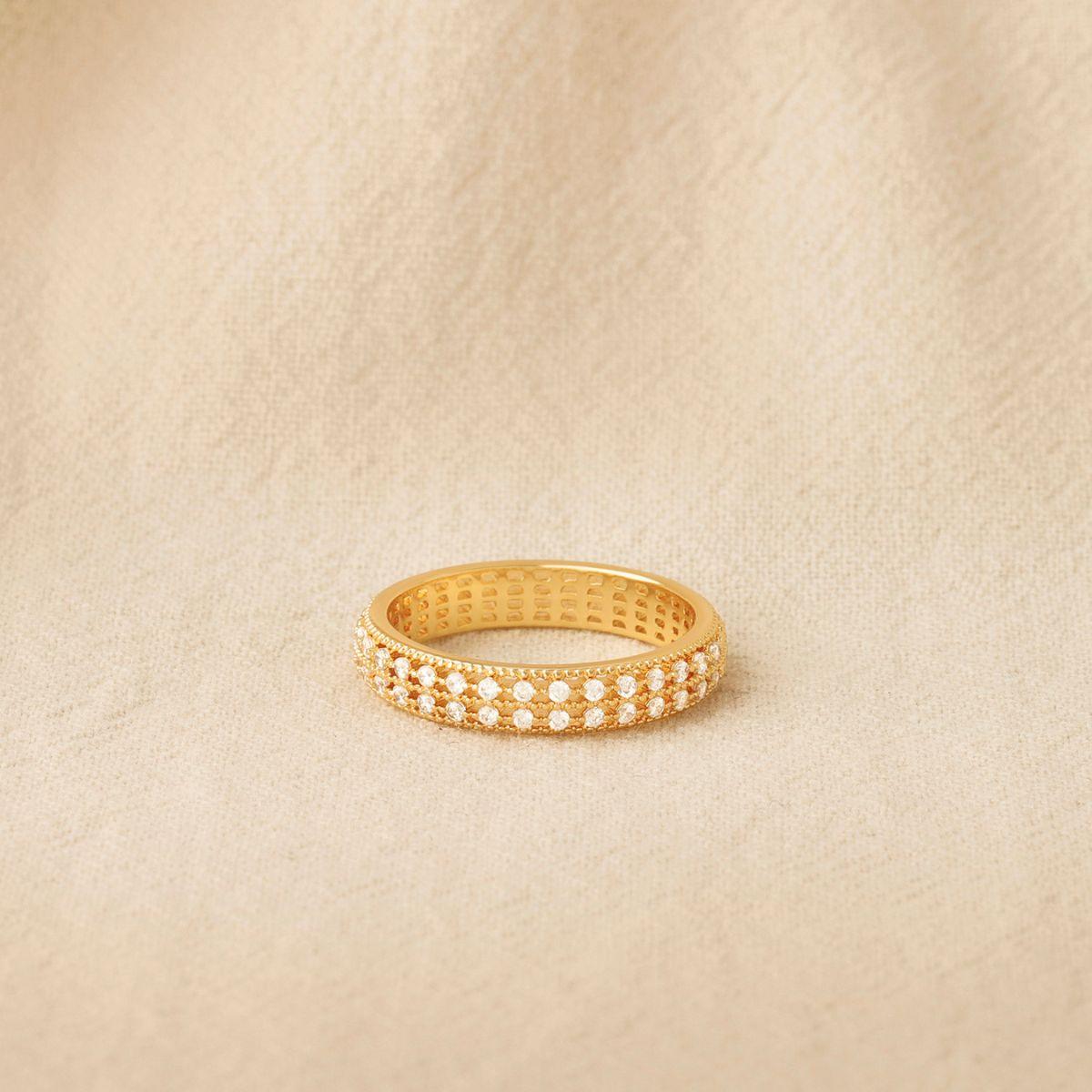 Cubic Zirconia Double Row Stack Ring