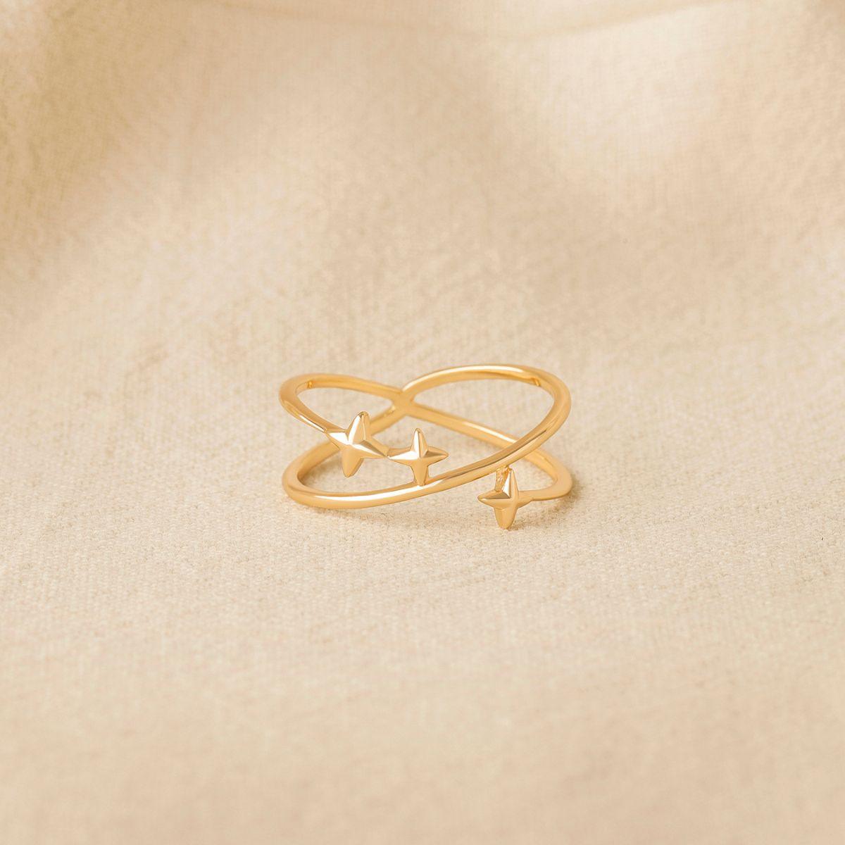Criss Cross Double Star Ring