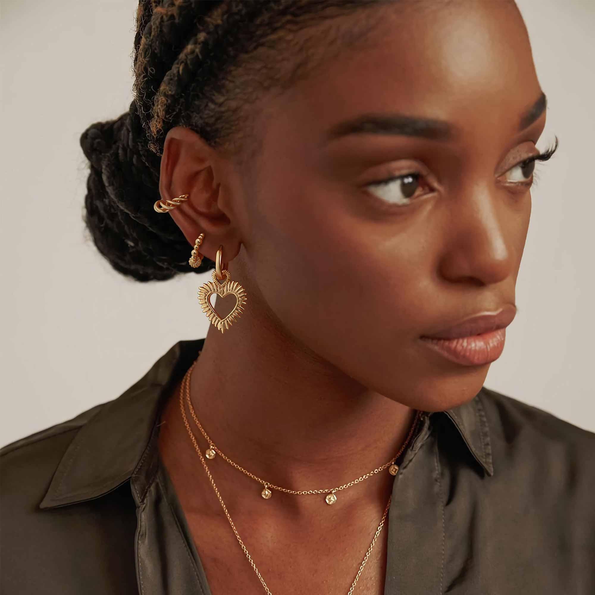 Halo Heart Drop Earrings