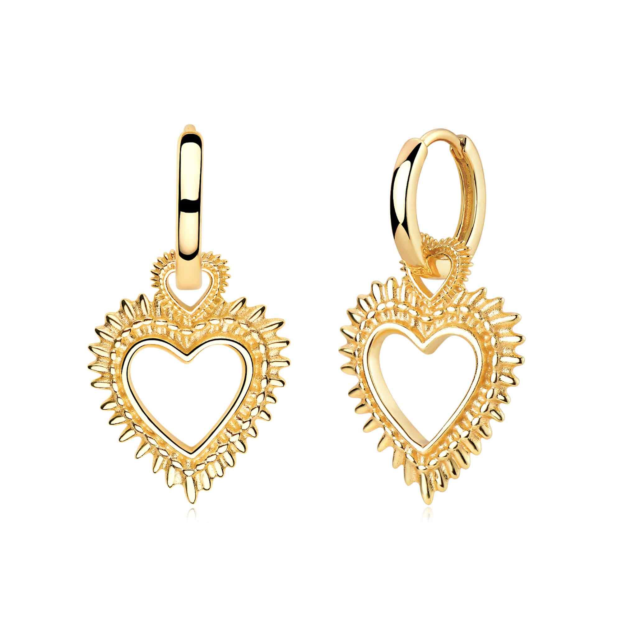 Halo Heart Drop Earrings