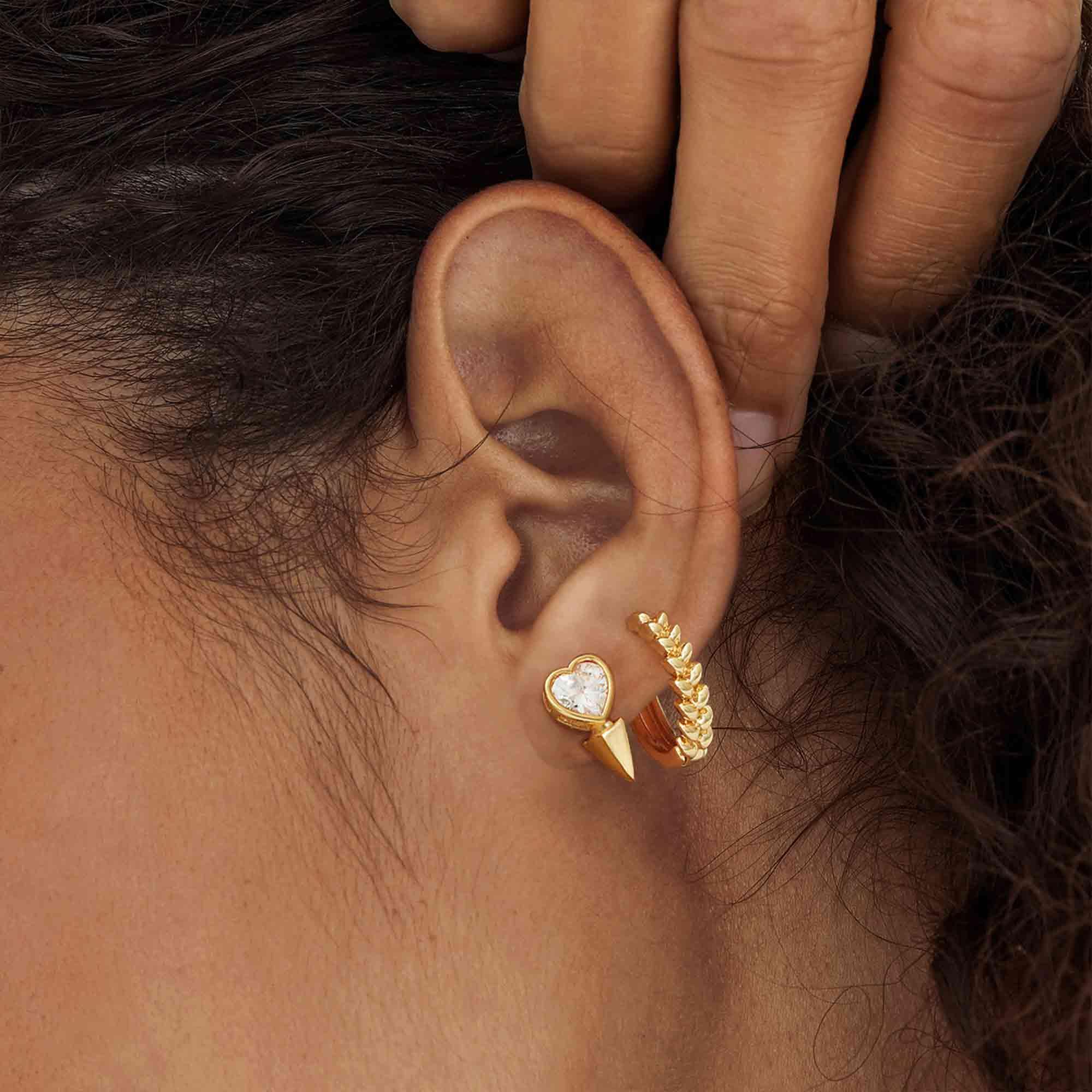 Heart Arrow Stud Earrings