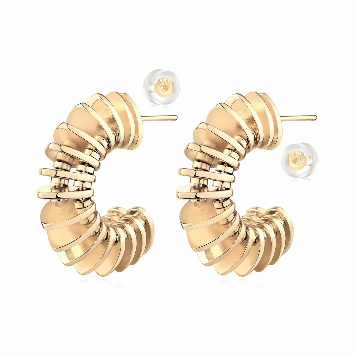 Chunky Multiple Link Open Hoop Earring