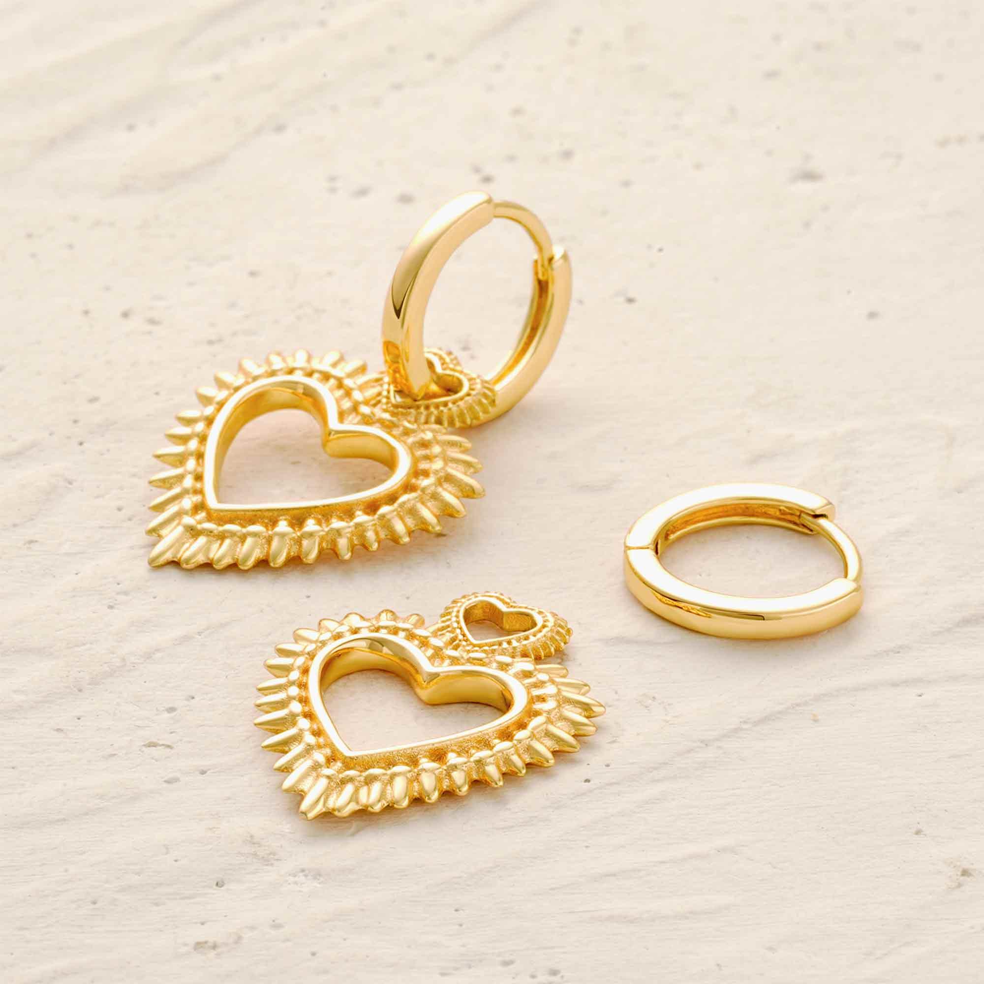 Halo Heart Drop Earrings