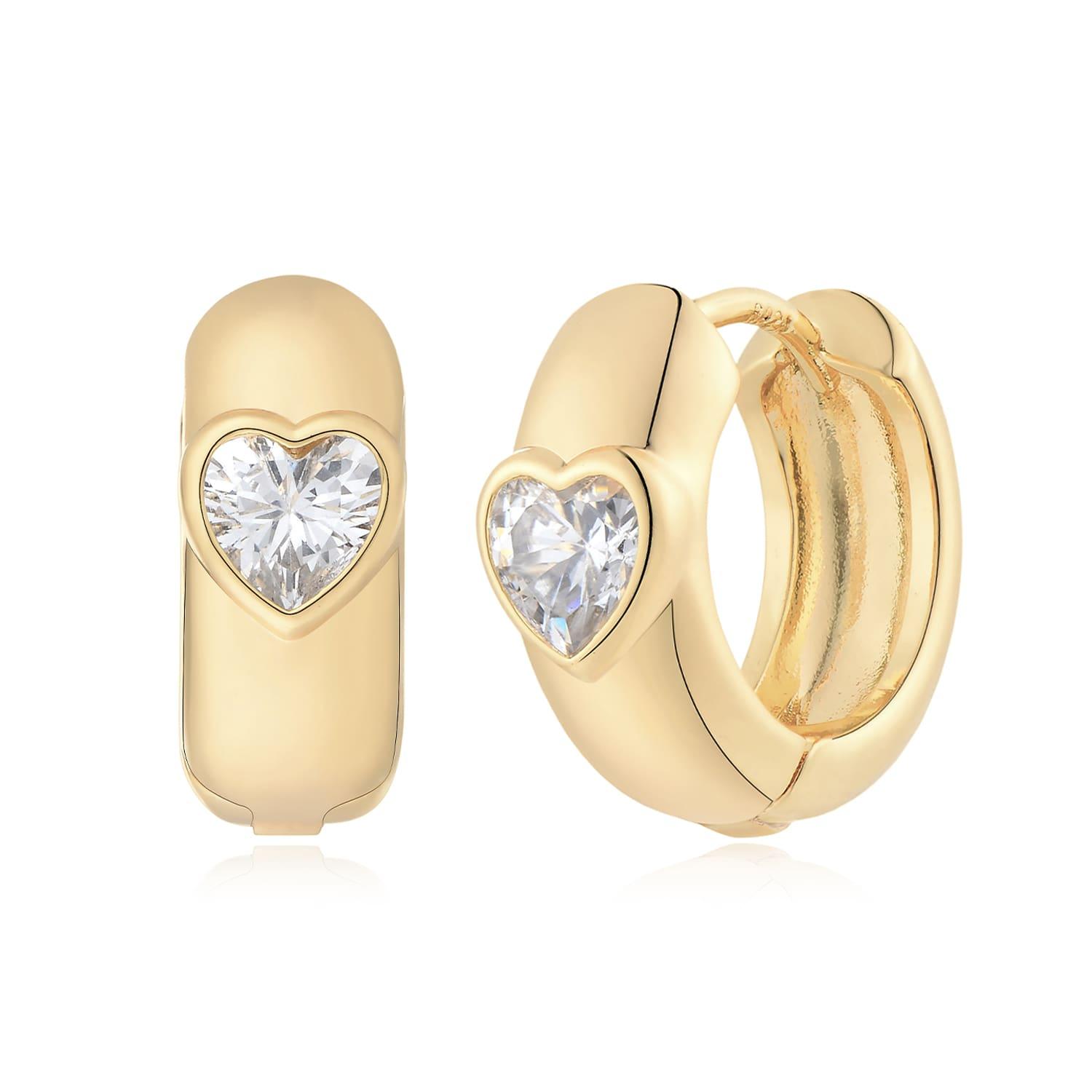 Heart Huggie Earrings