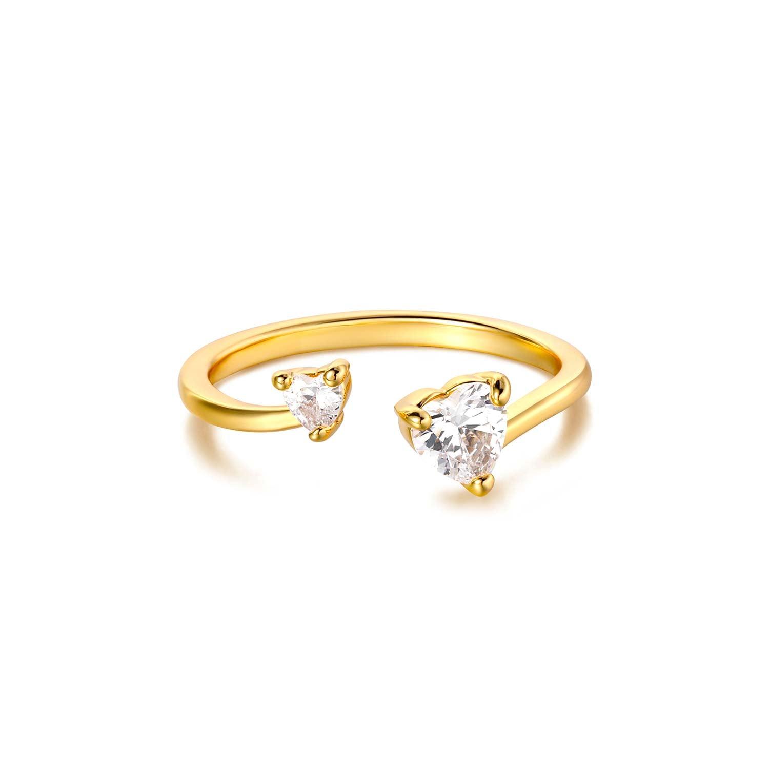 Heart CZ Open Ring