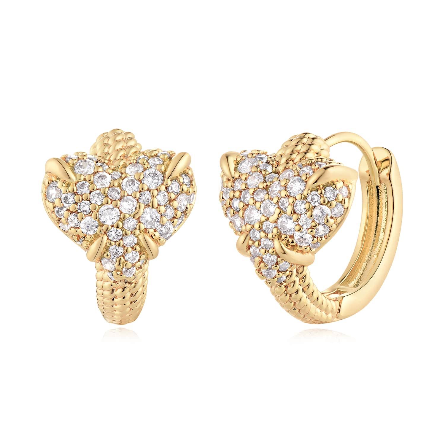 Heart Twisted Huggie Earrings