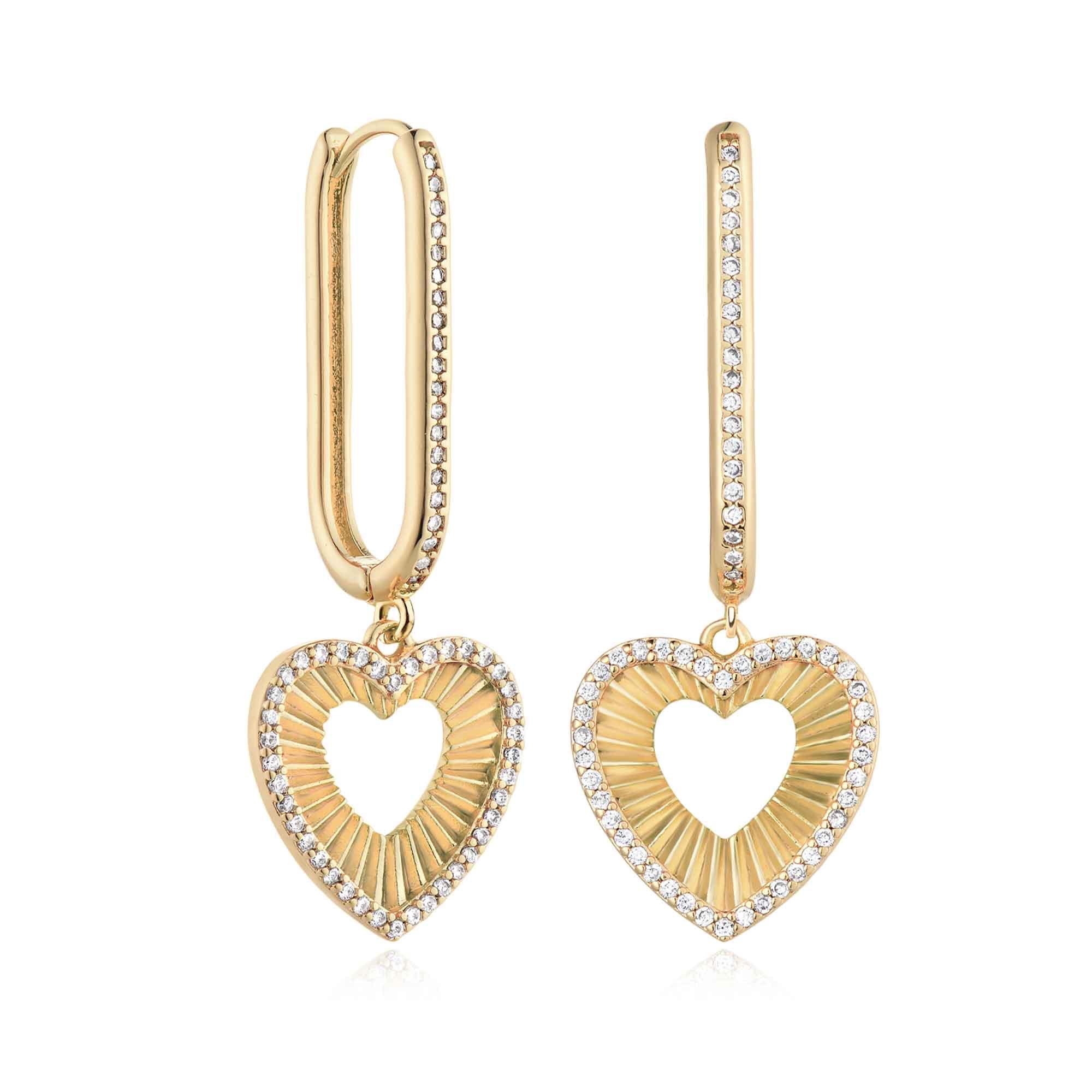 Heart U Hoop Drop Earrings
