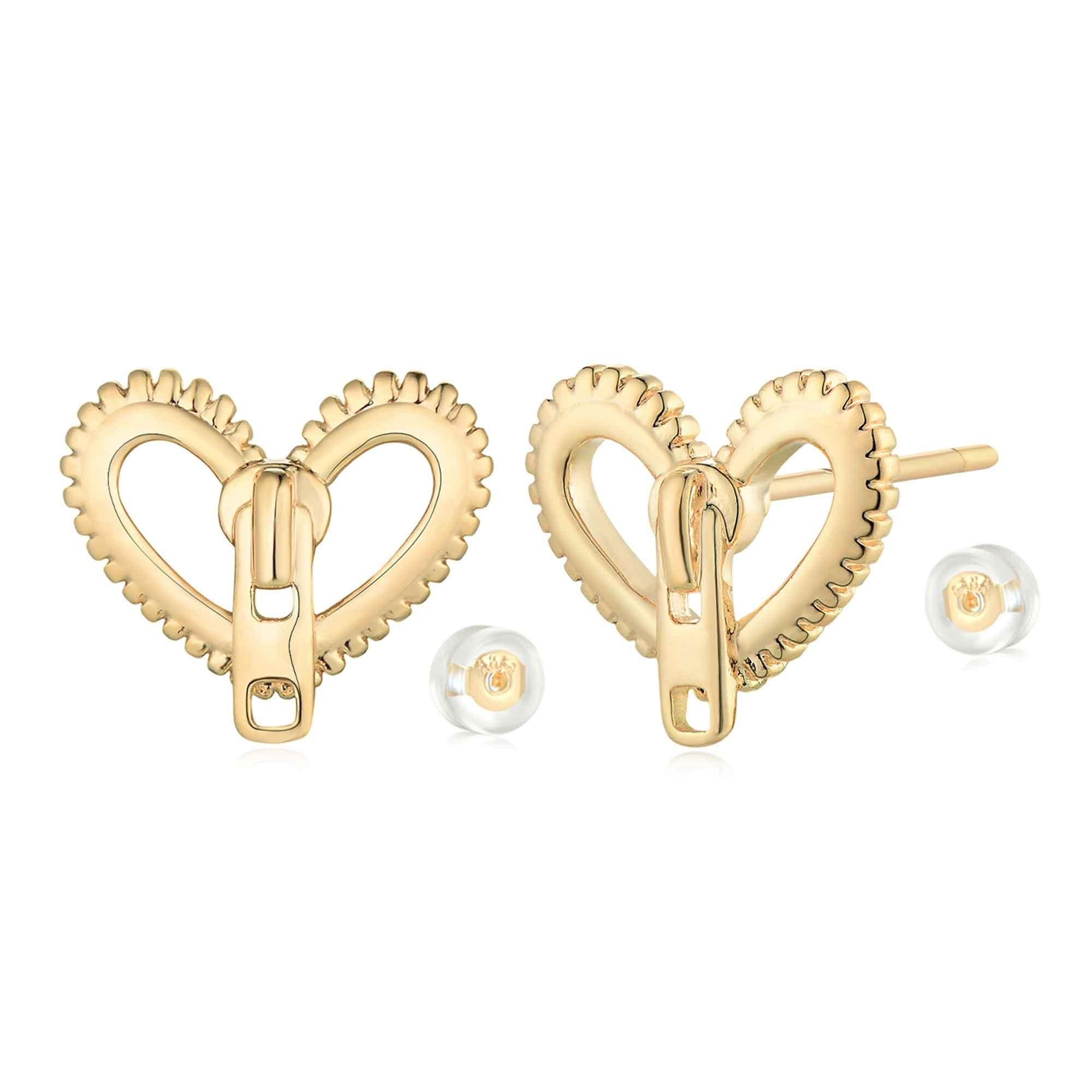 Heart Zipper Stud Earrings
