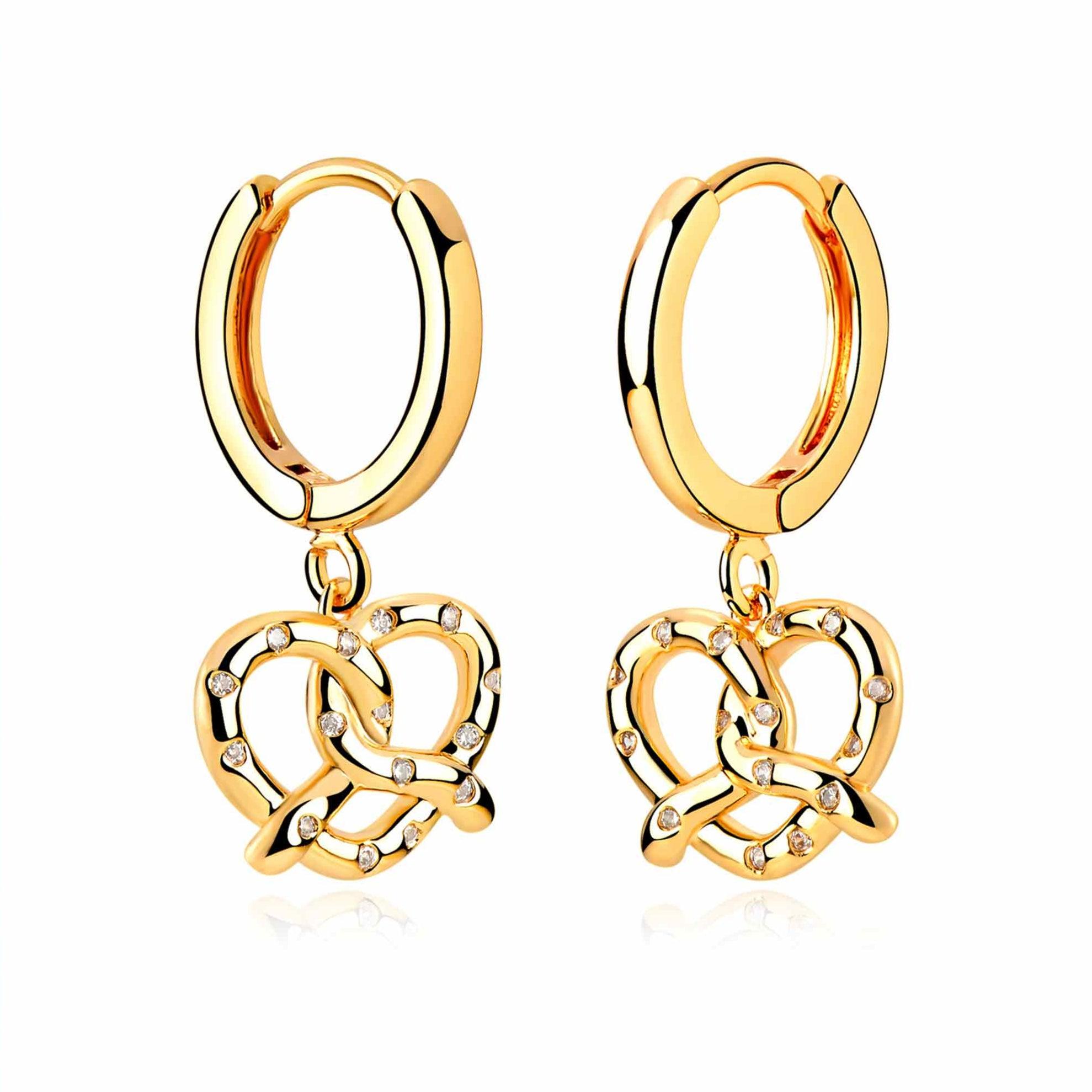 Knotted Heart Drop Earrings