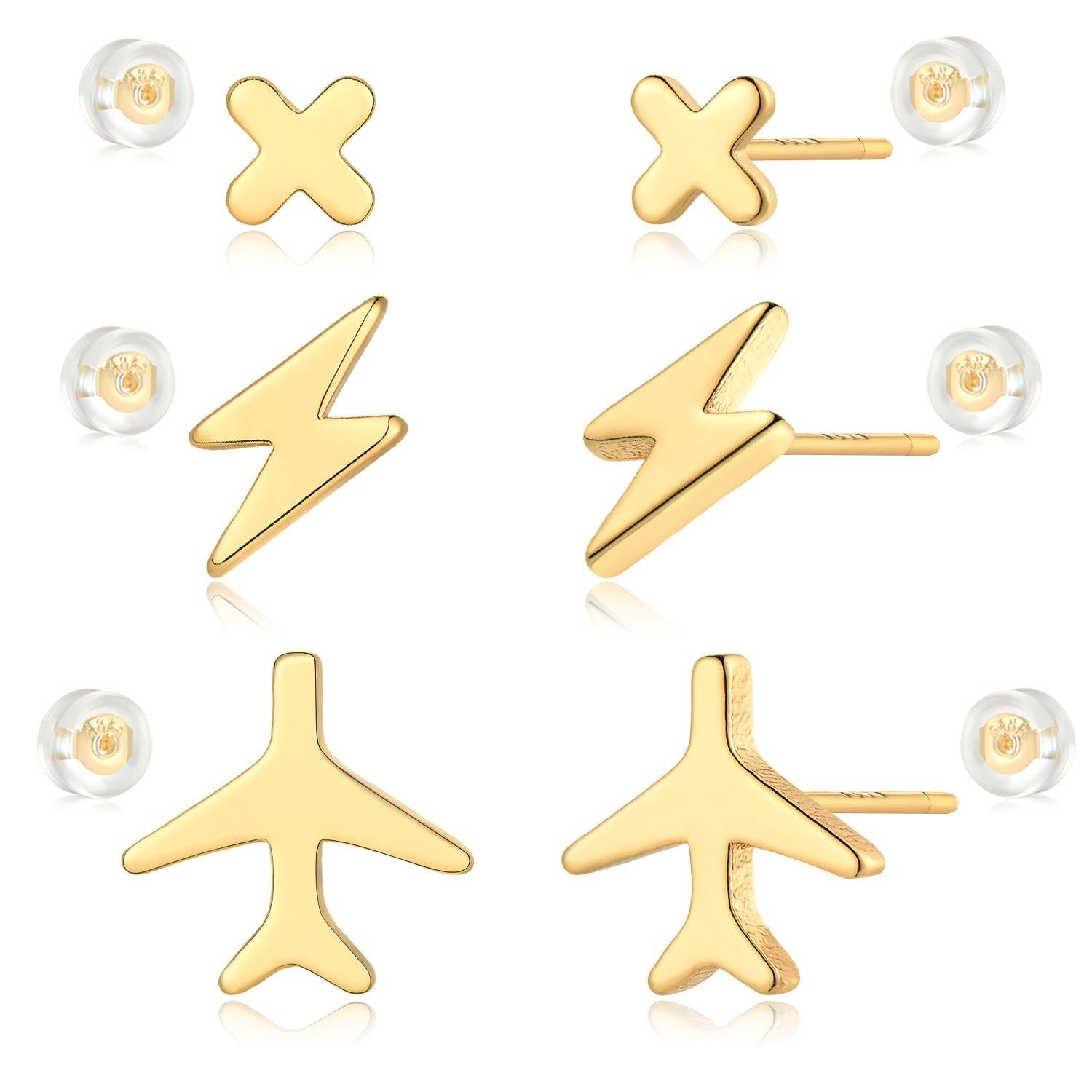 Rainy & Night & Plane Stud Earrings Set