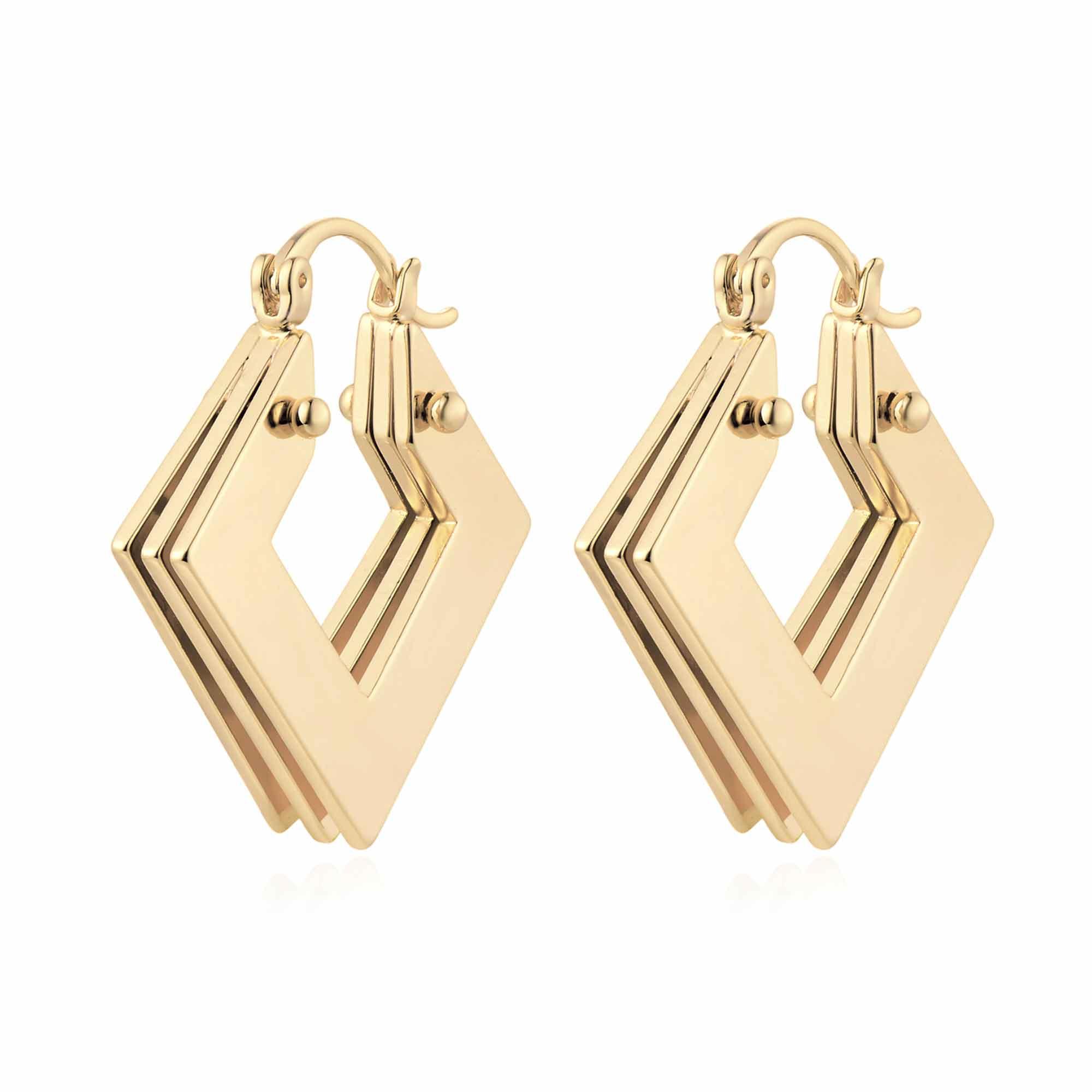 Gold Geometric Hoop Earrings