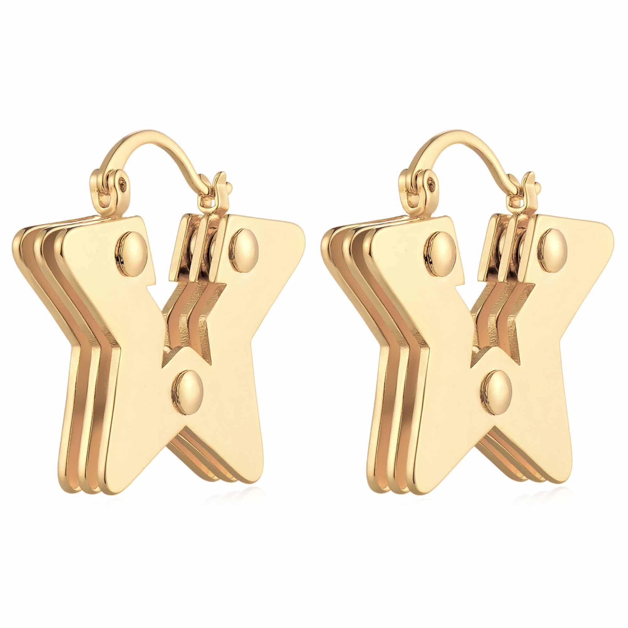 Gold Geometric Hoop Earrings