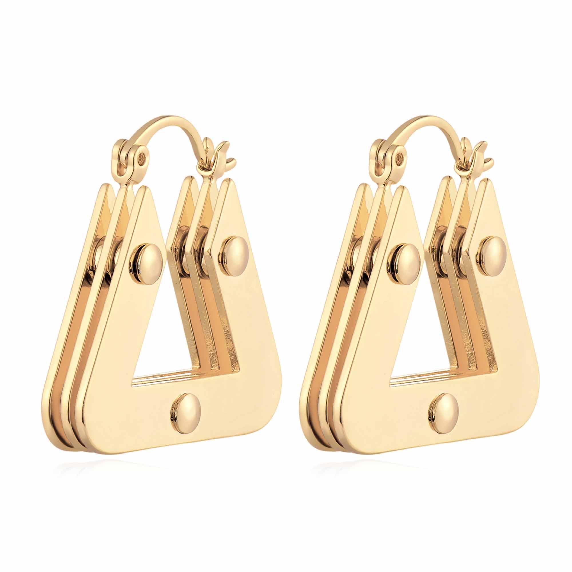 Gold Geometric Hoop Earrings