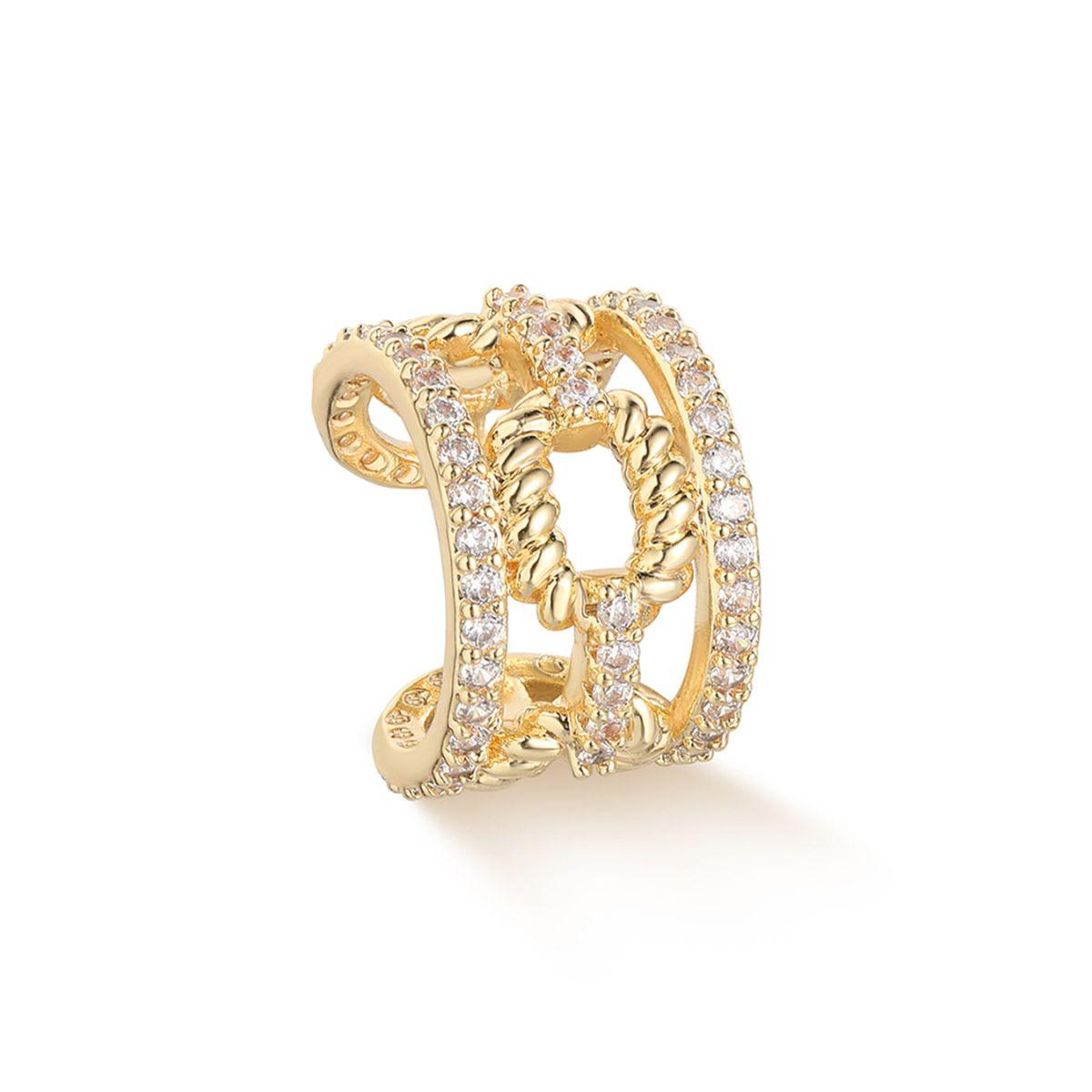 Twisted Chain Pave Ear Cuff