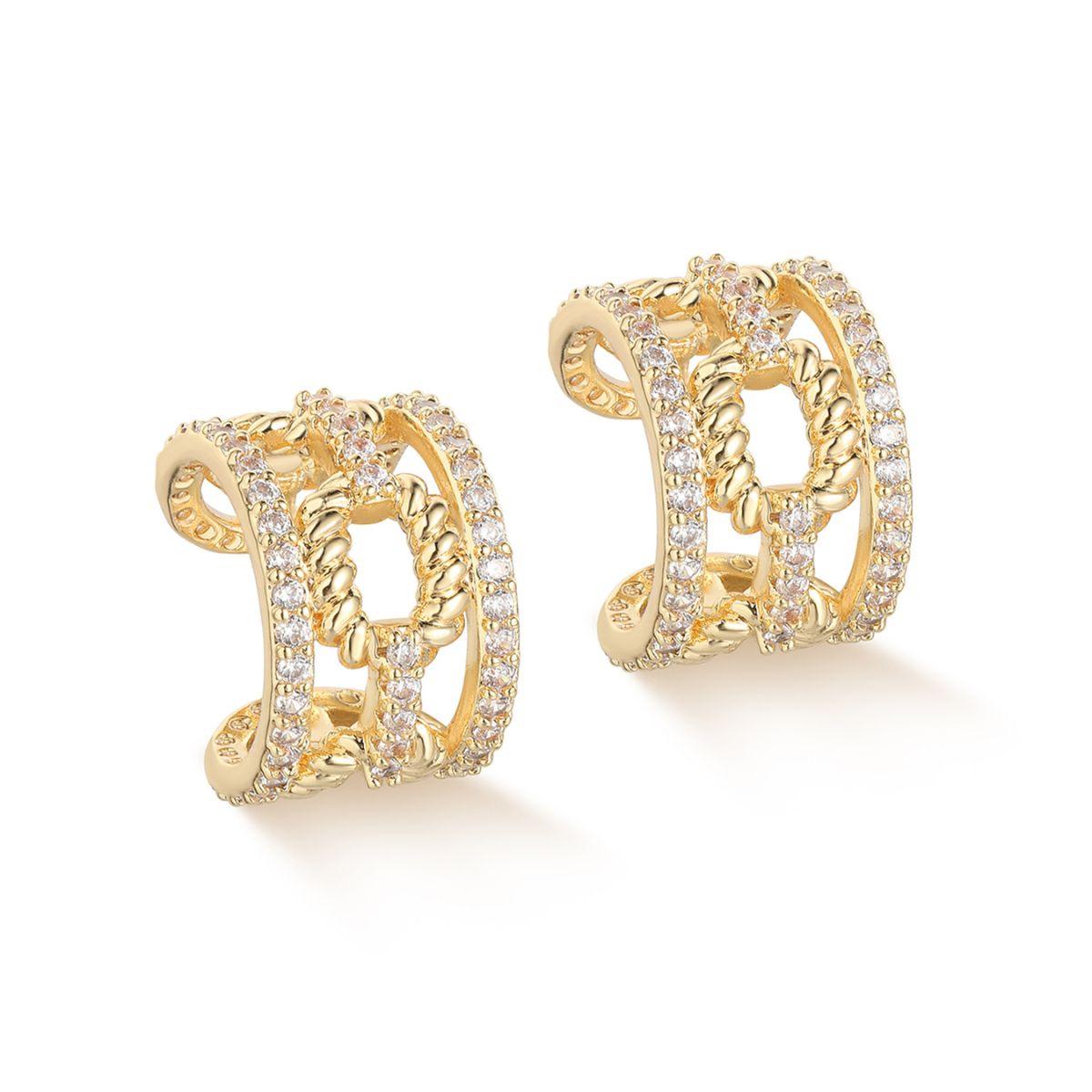 Twisted Chain Pave Ear Cuff