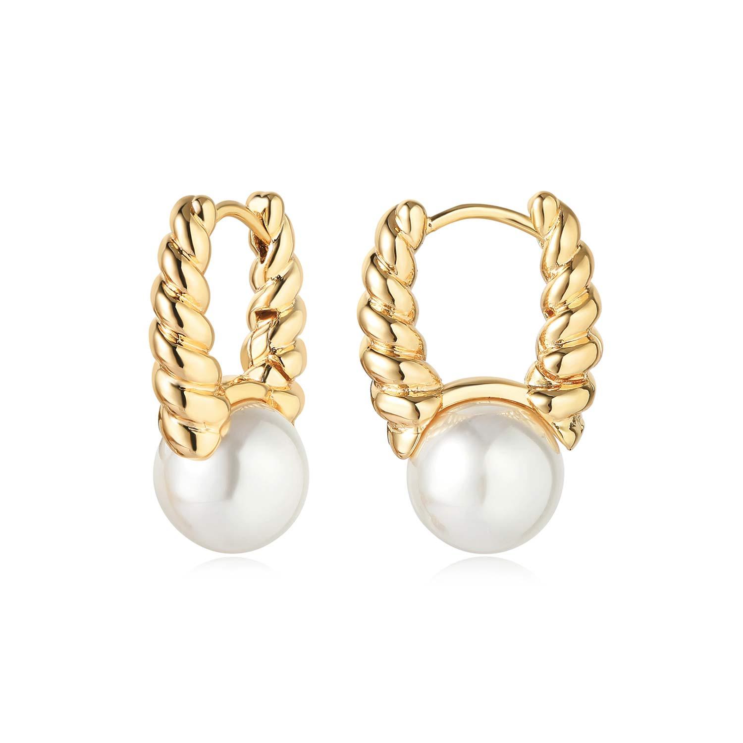 U Pearl Drop Earrings