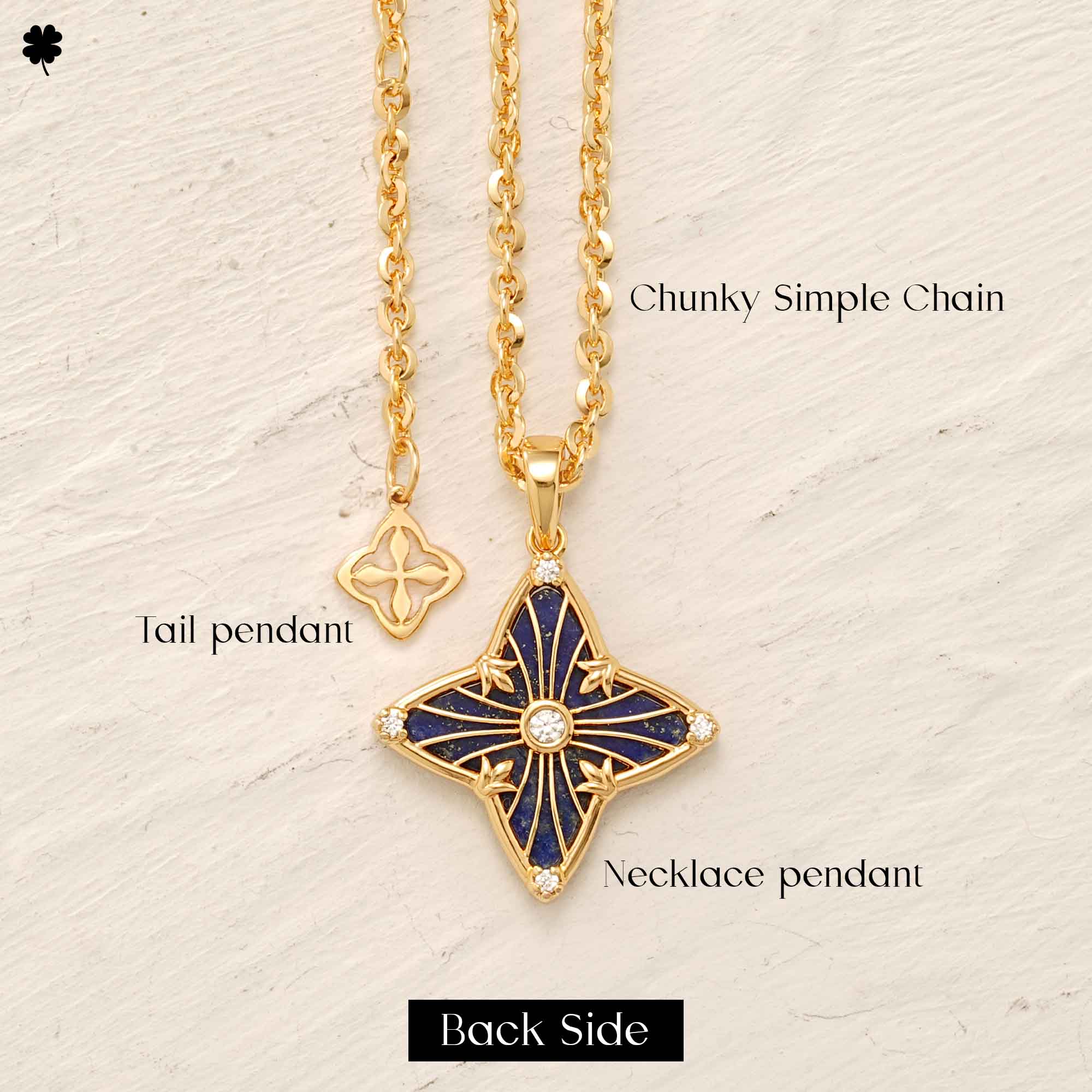 Gold Clover Pendant Necklace