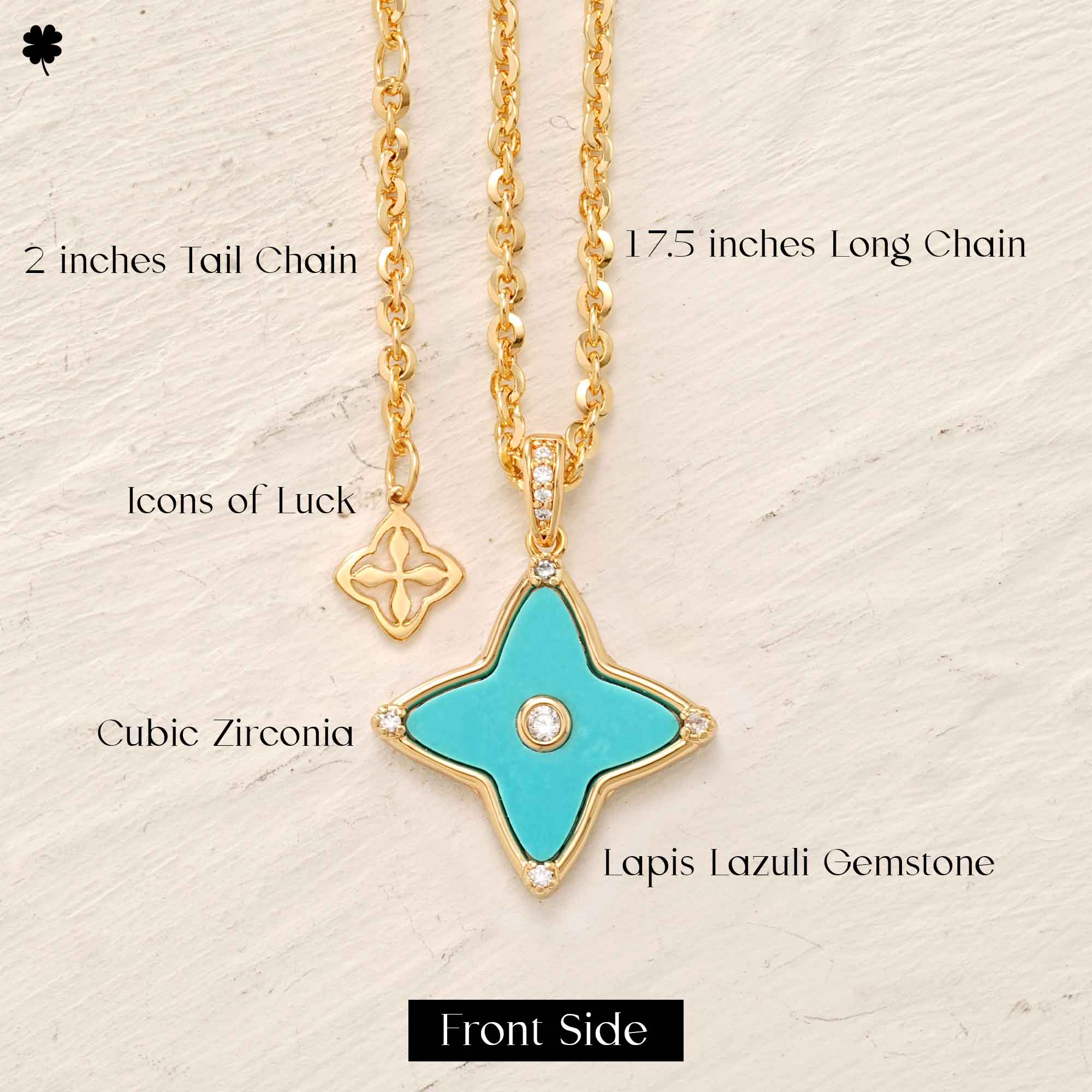 Gold Clover Pendant Necklace