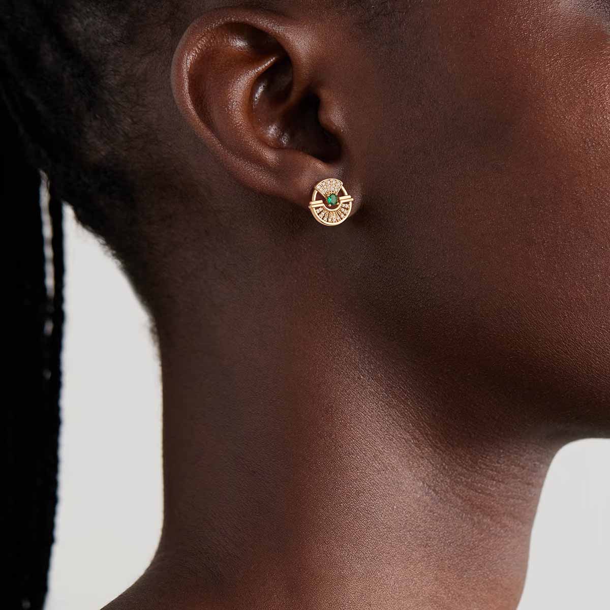 Green_Cubic_Zirconia_Circle_Stud_Earrings_for_Women