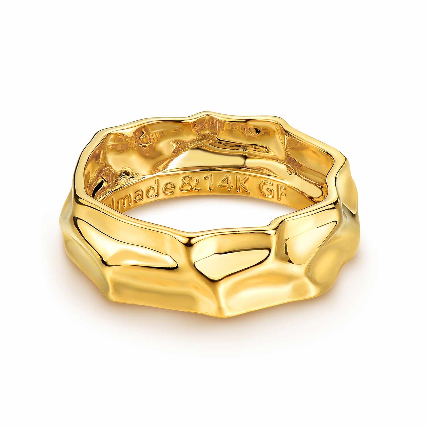 Gold Hammered Stack Ring