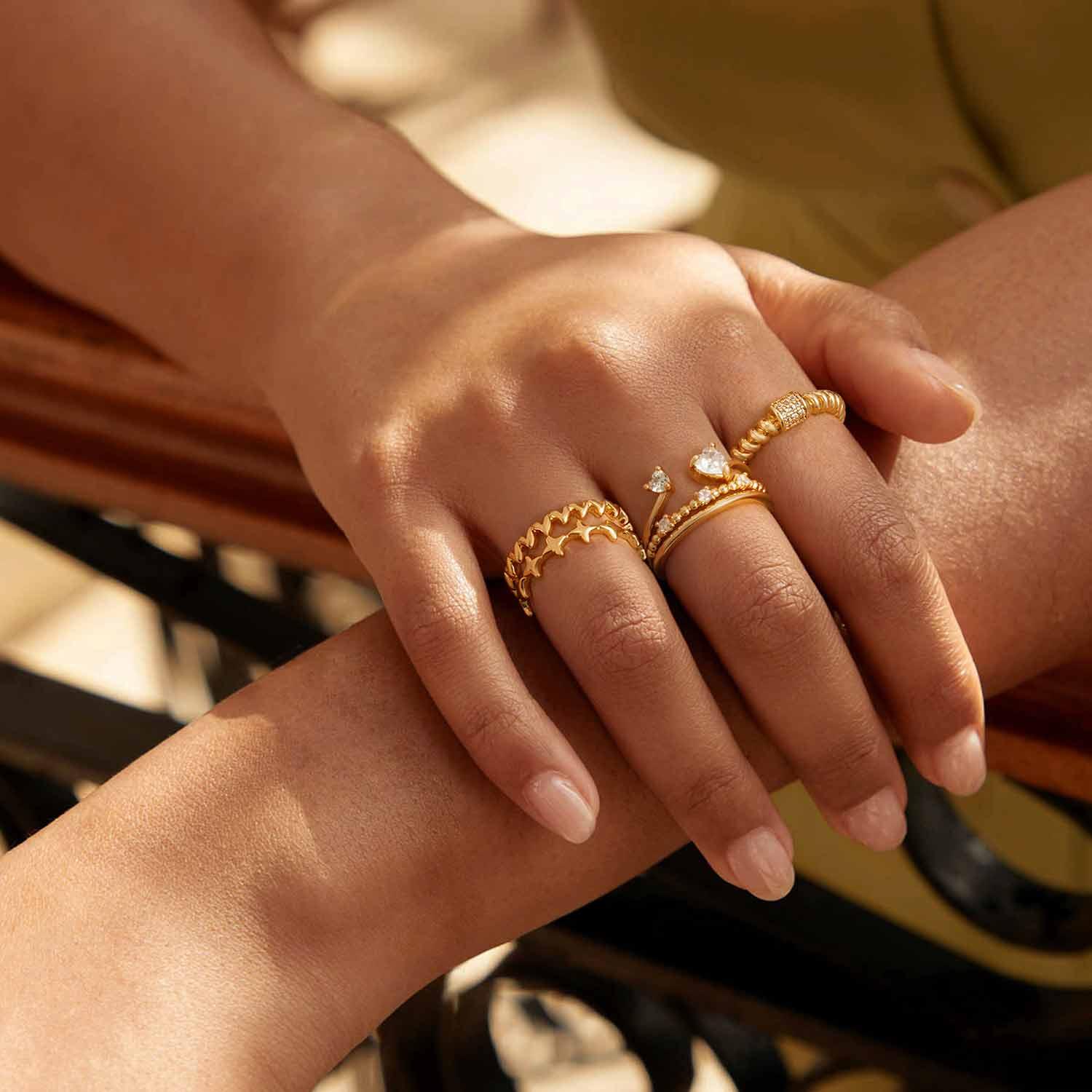 Heart CZ Open Ring