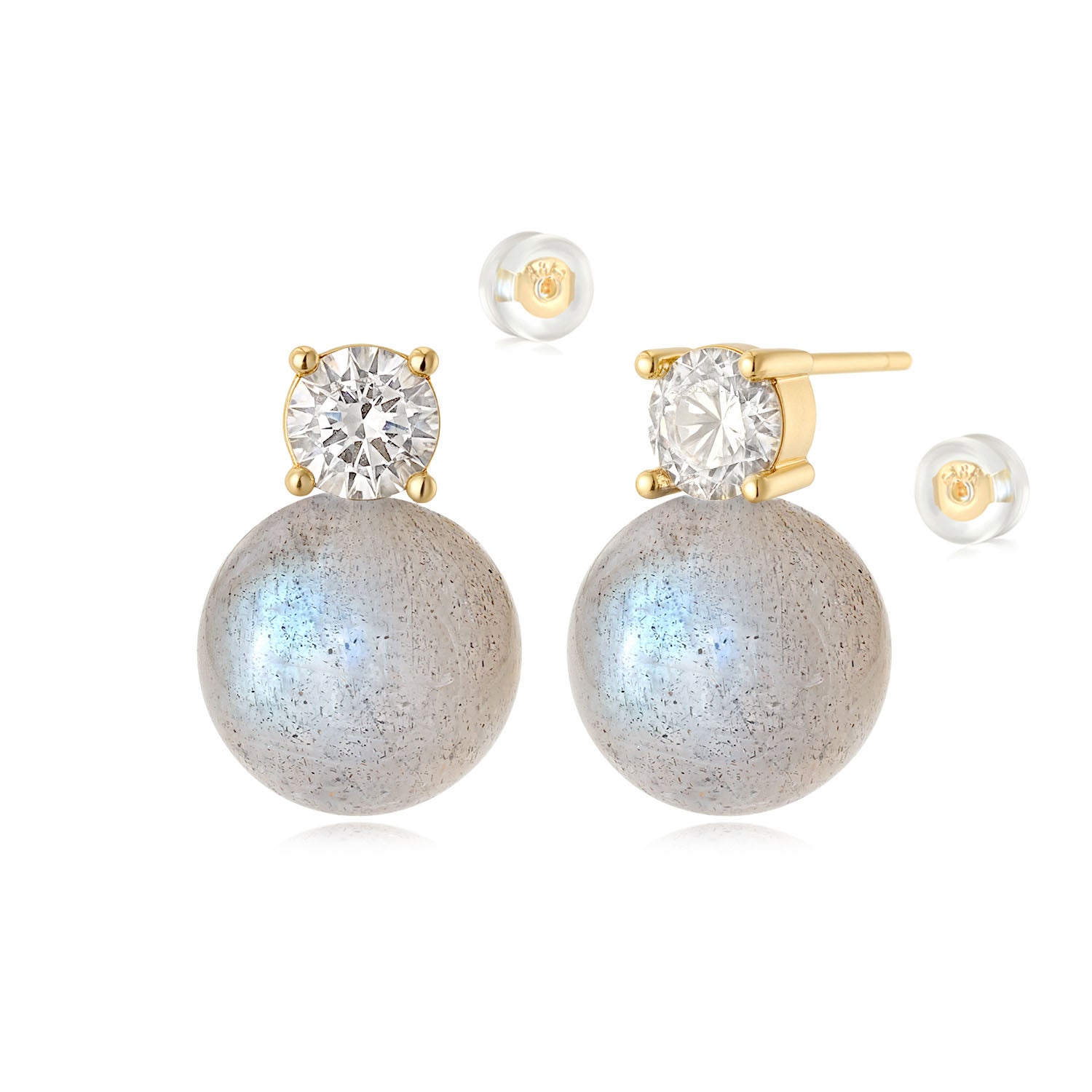 Gold Bead Ball Stud Earrings
