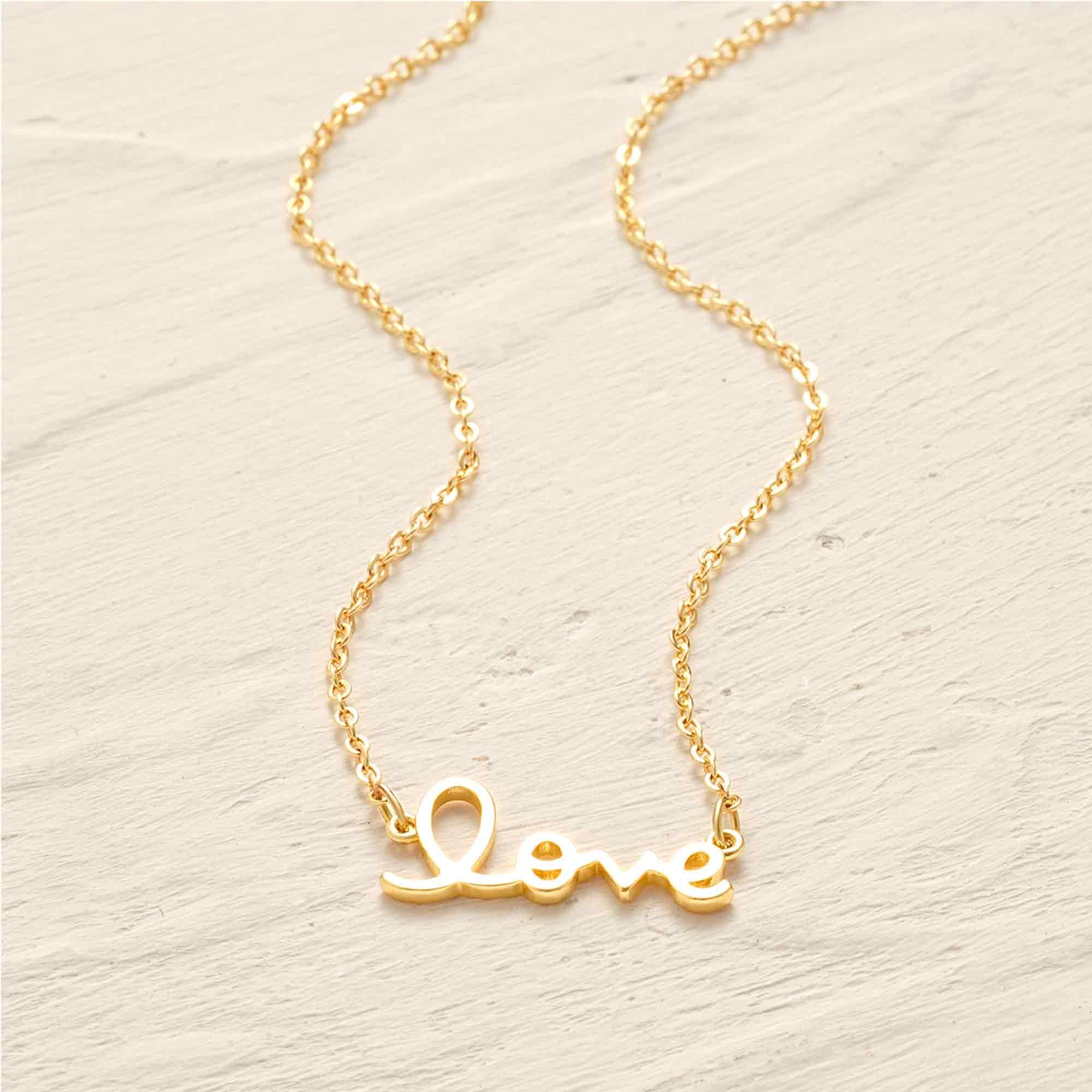 Gold Love Pendant Necklace