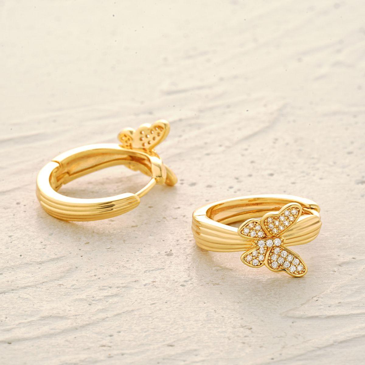 Butterfly Huggie Hoop Earrings