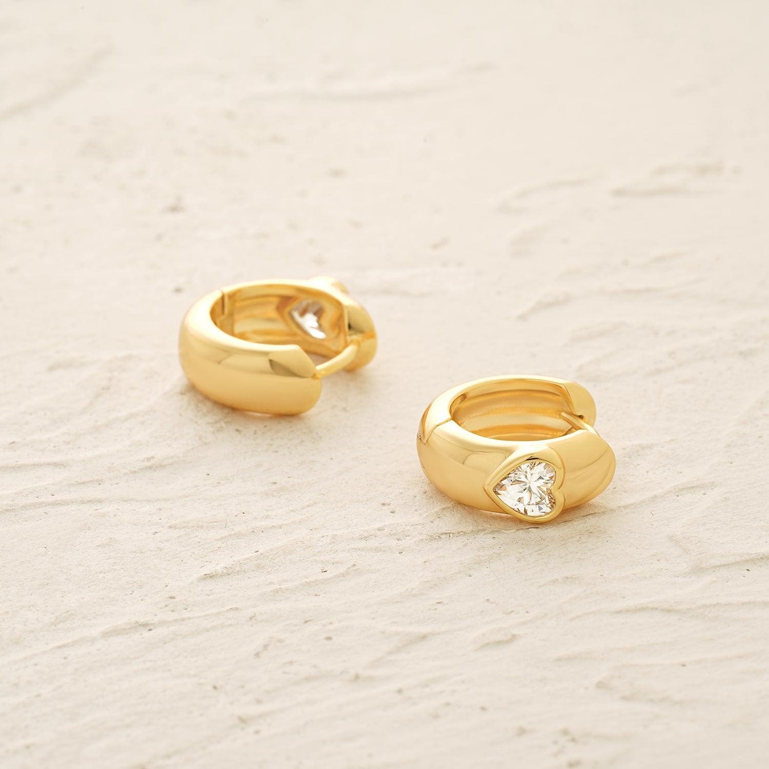 Heart Huggie Earrings