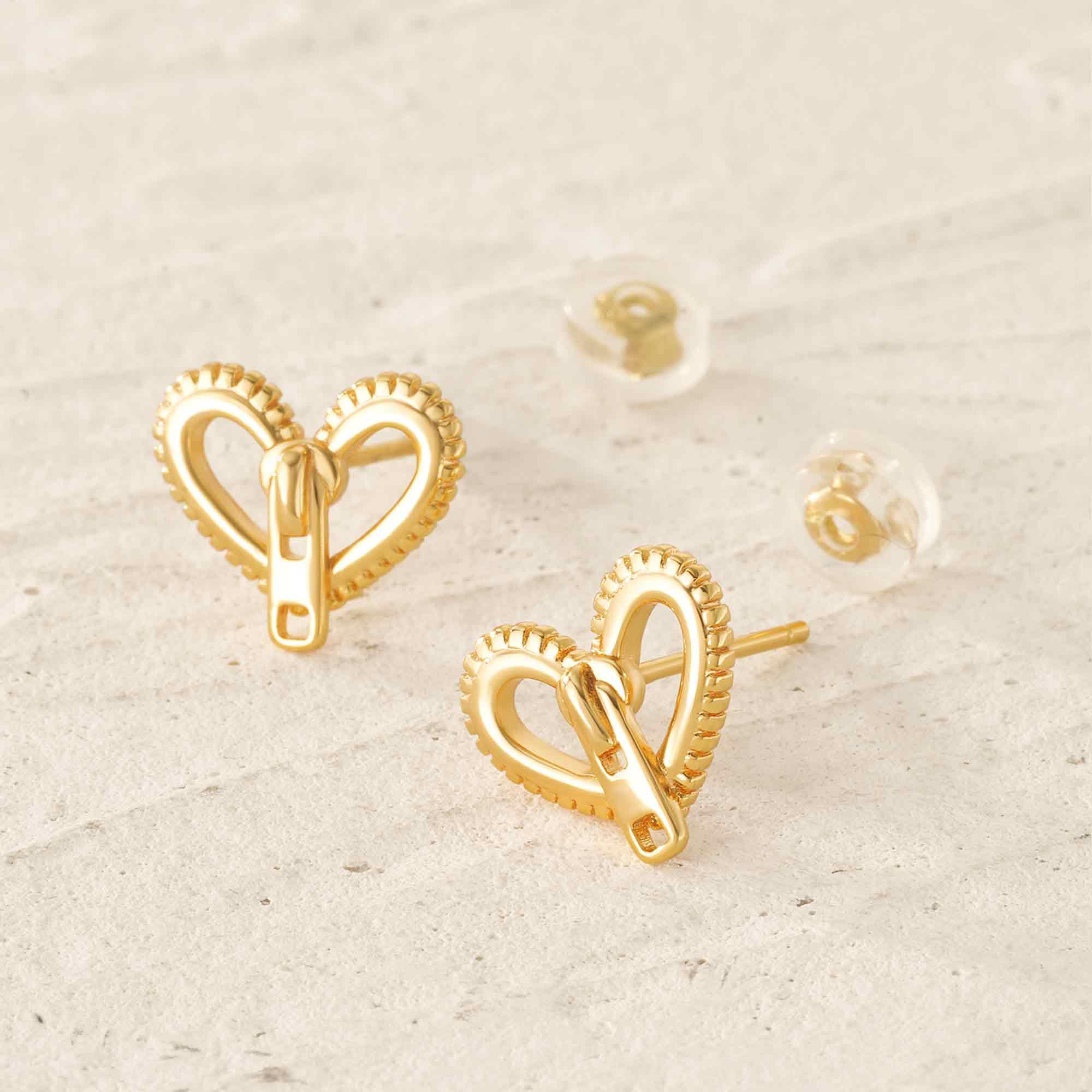 Heart Zipper Stud Earrings