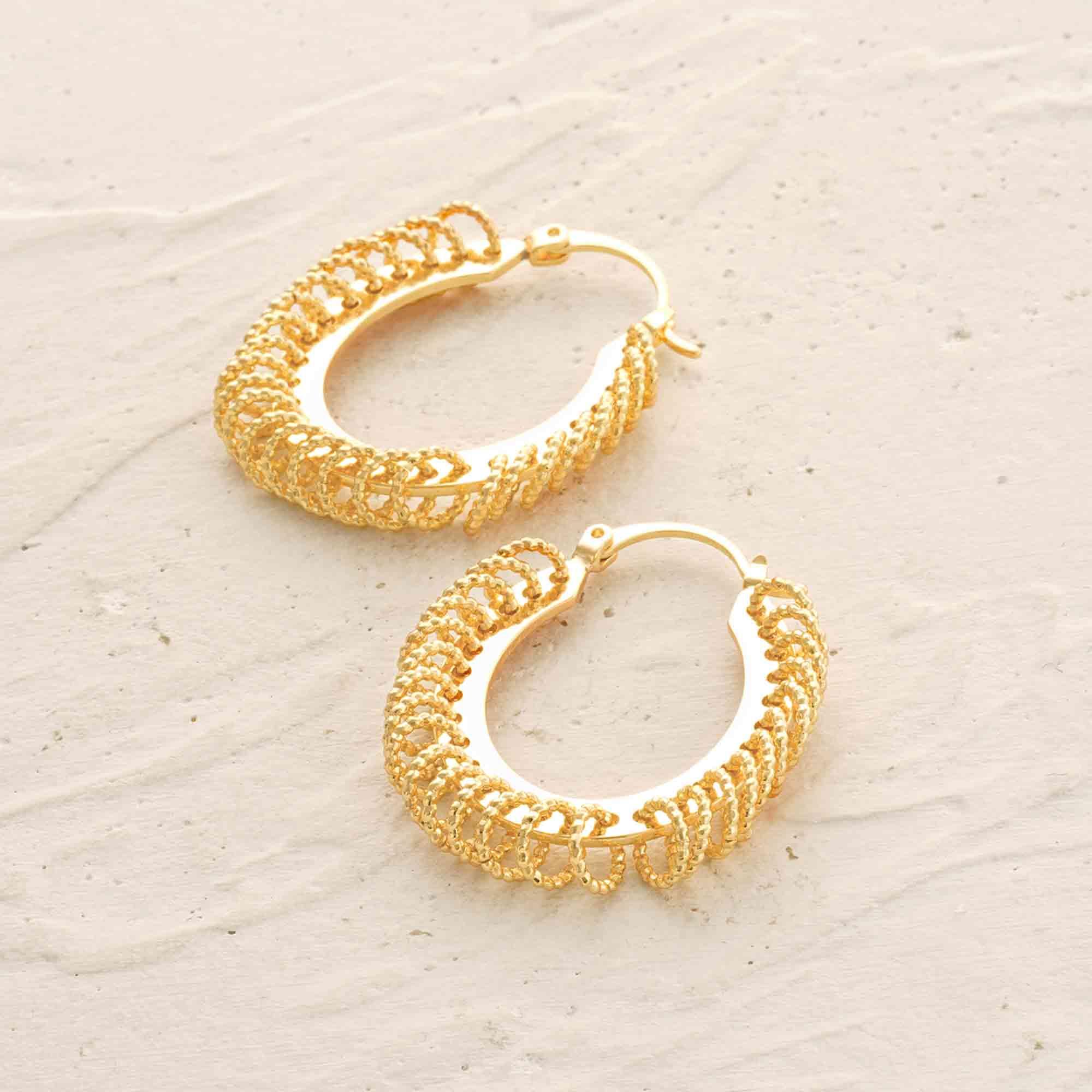 Oval Tassel Hoop Earrings
