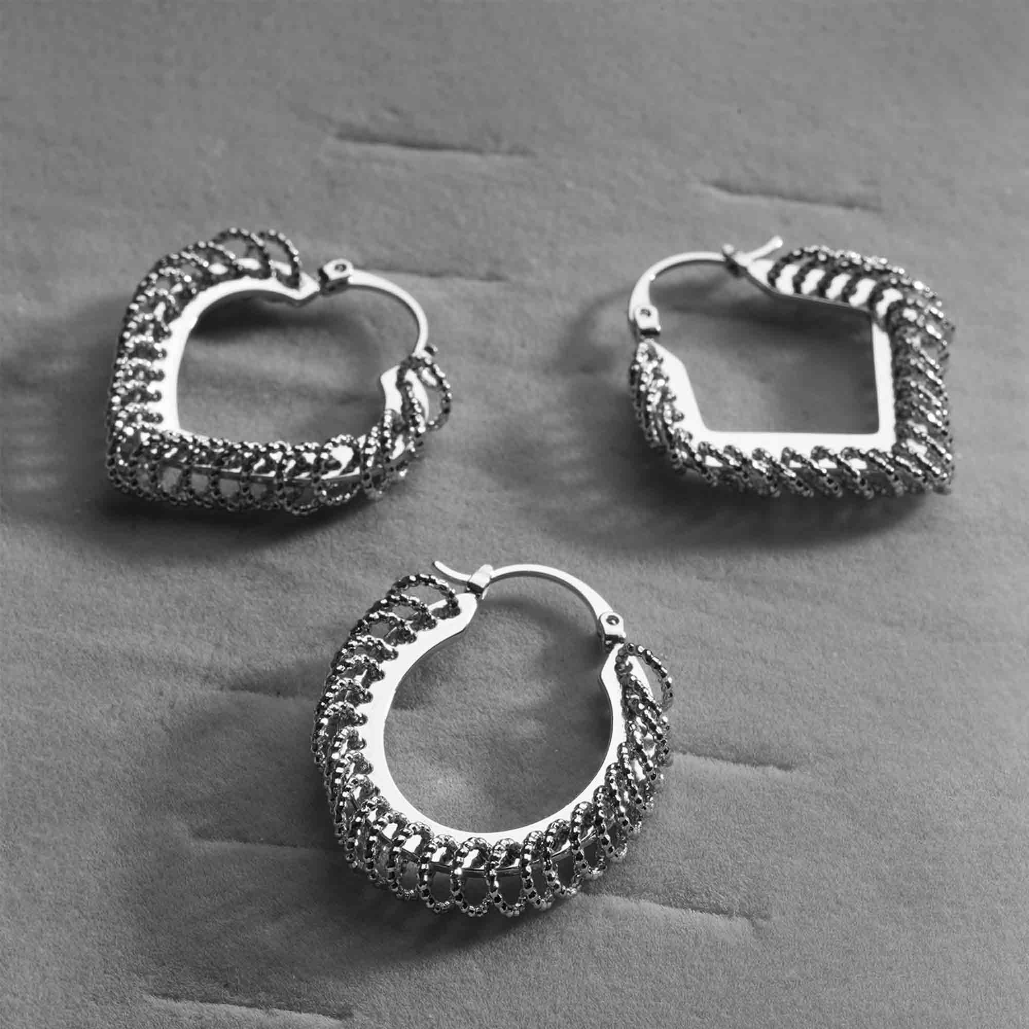 Heart Tassel drop Earrings