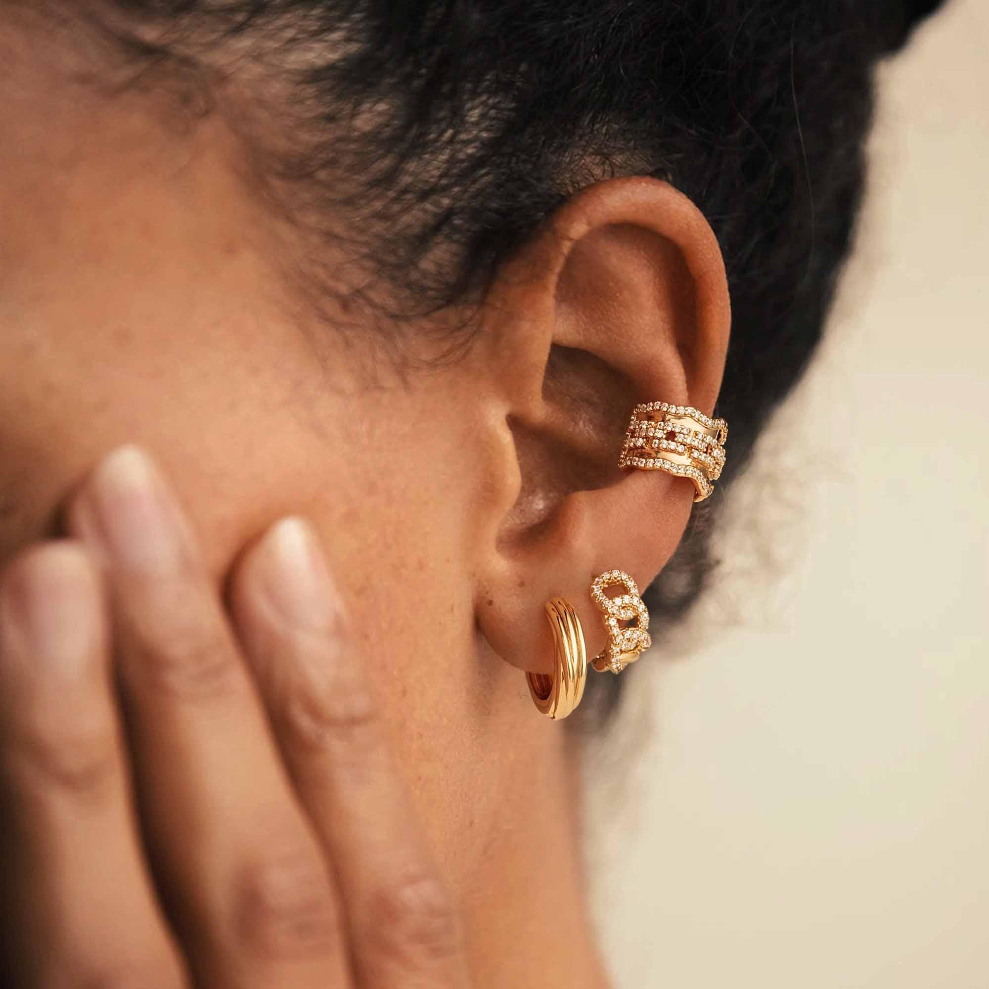 Chunky Twisted Hoop Earrings