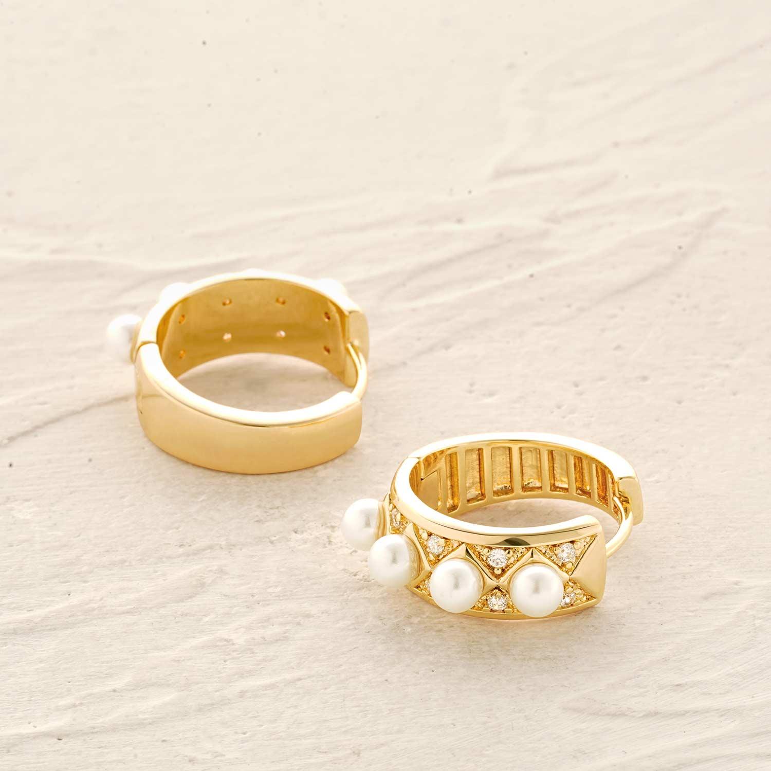 Pearl Huggie Hoop Earrings
