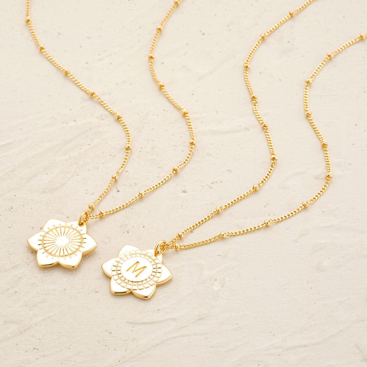 Gold Initial Pendant Necklace