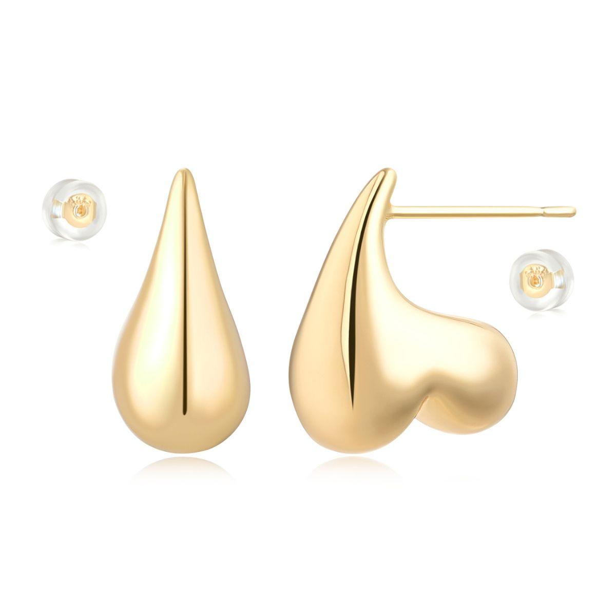 Heart Teardrop Stud Earrings