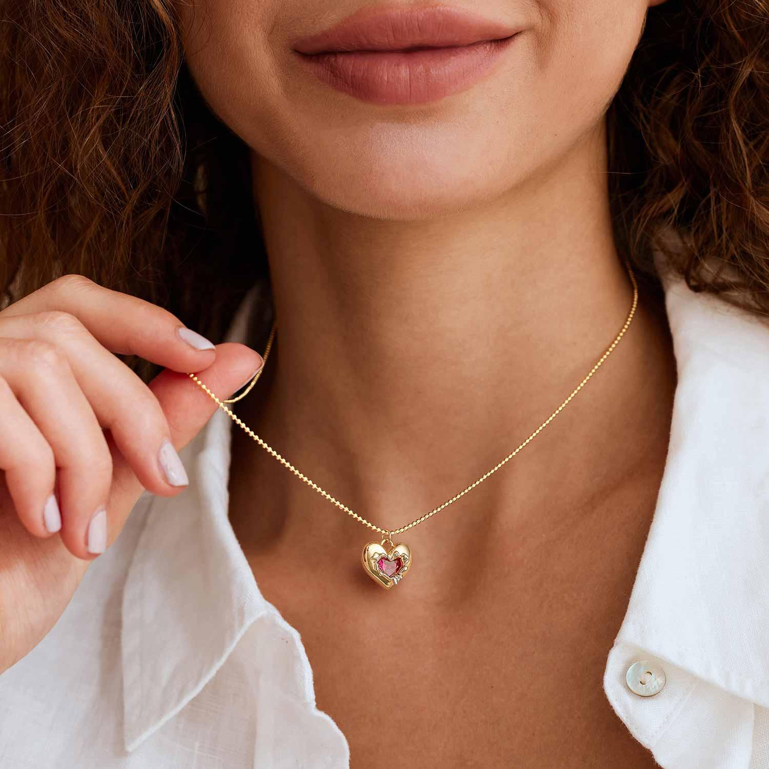 Heart Birthstone Necklace