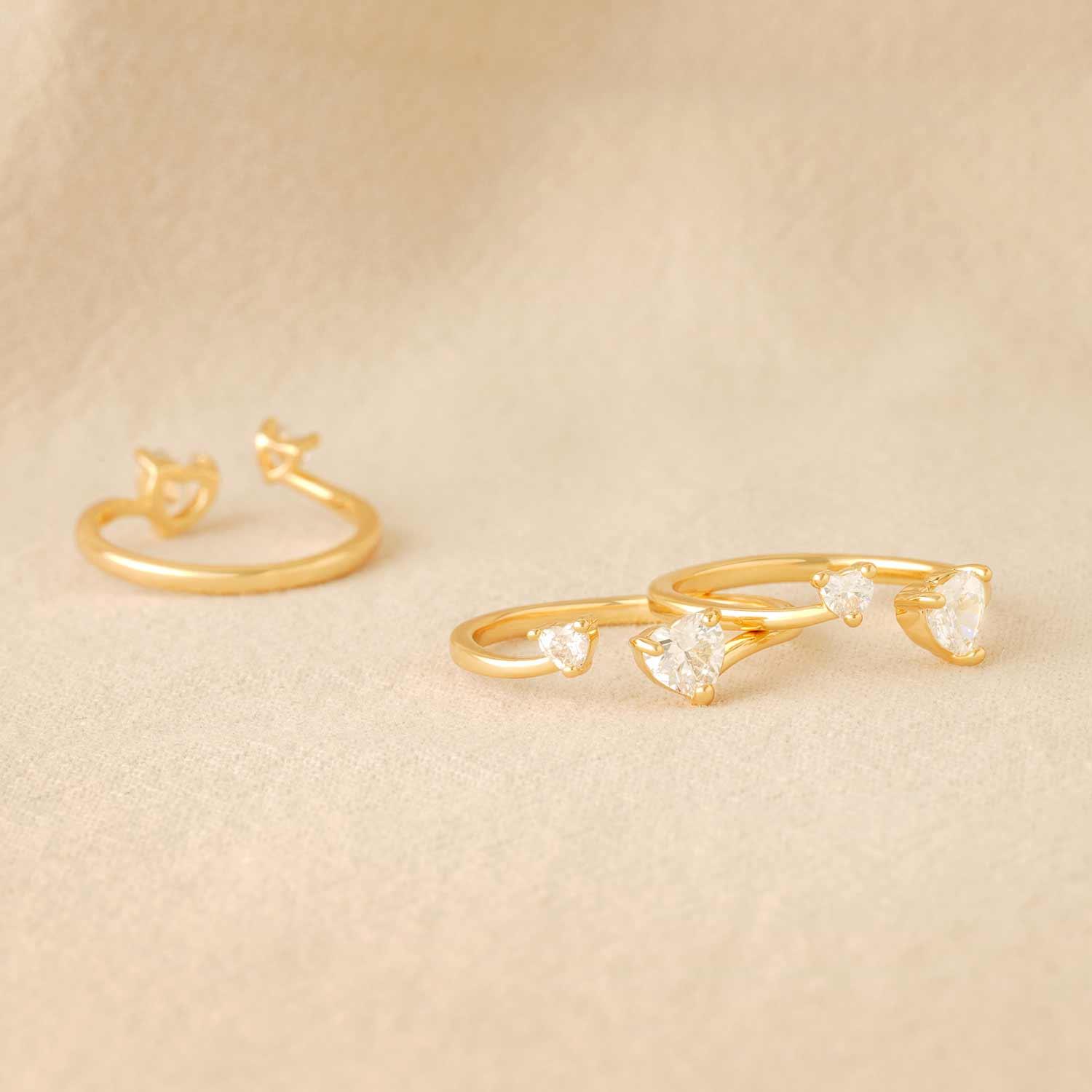 Heart CZ Open Ring