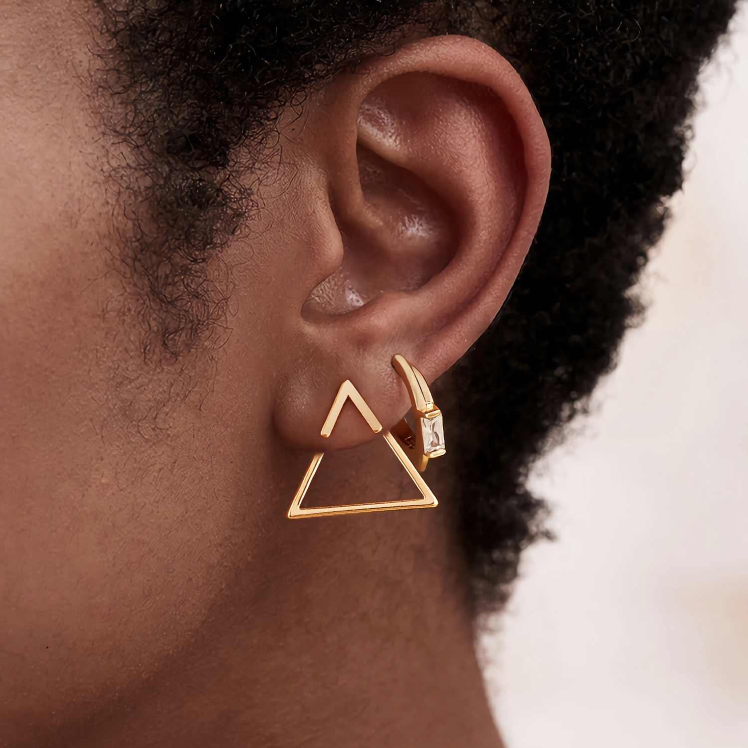 Open Triangle Stud Earrings