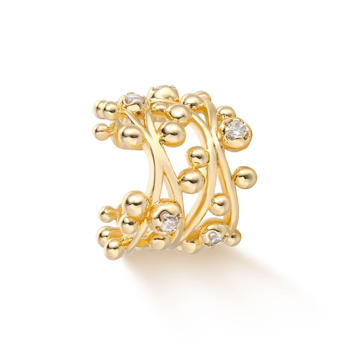 Vine Beaded Pave Ear Cuff