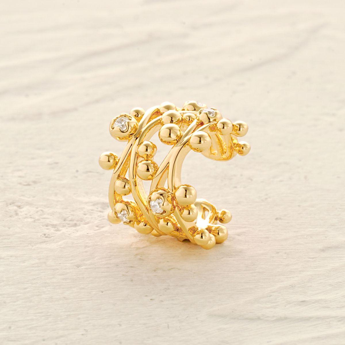 Vine Beaded Pave Ear Cuff