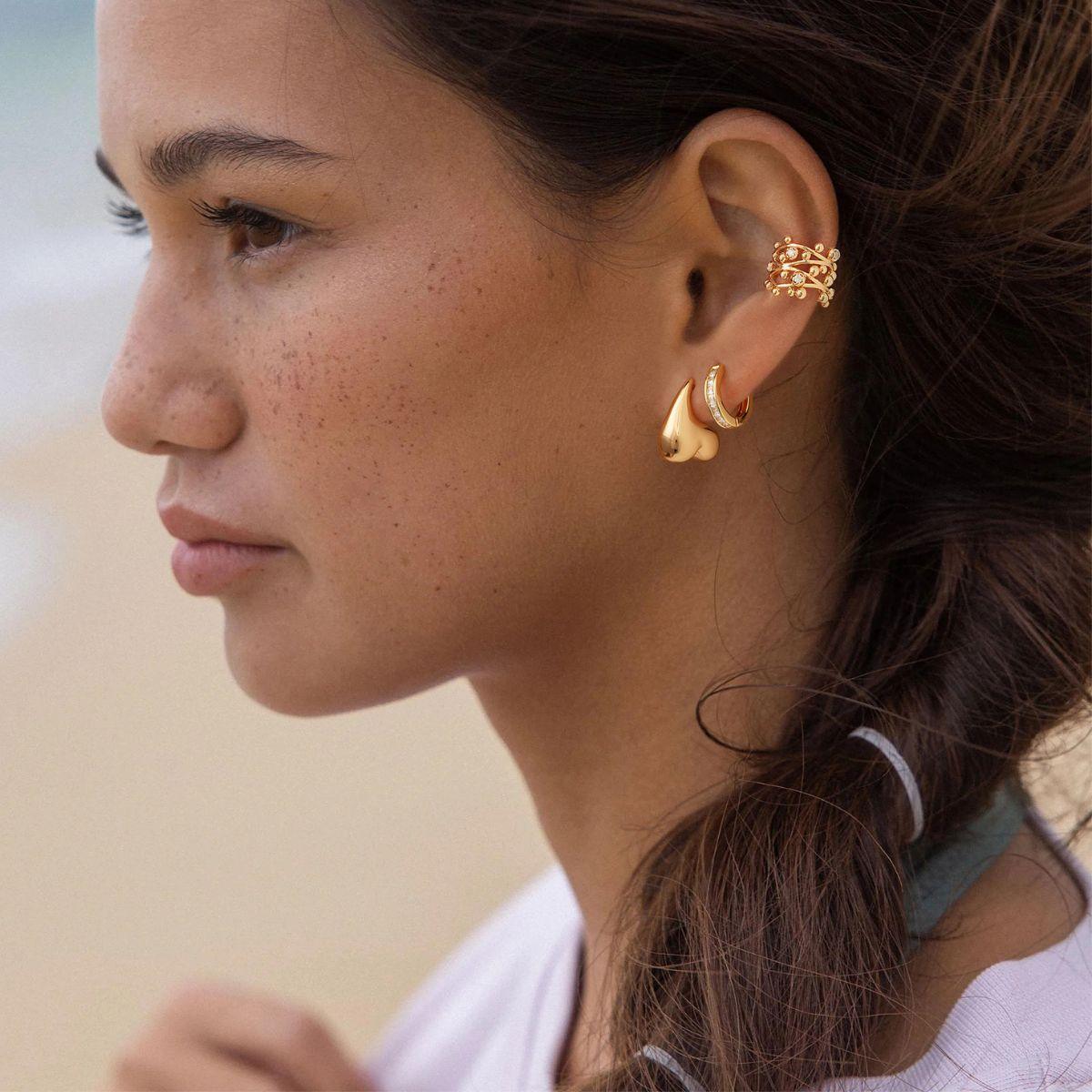 Vine Beaded Pave Ear Cuff