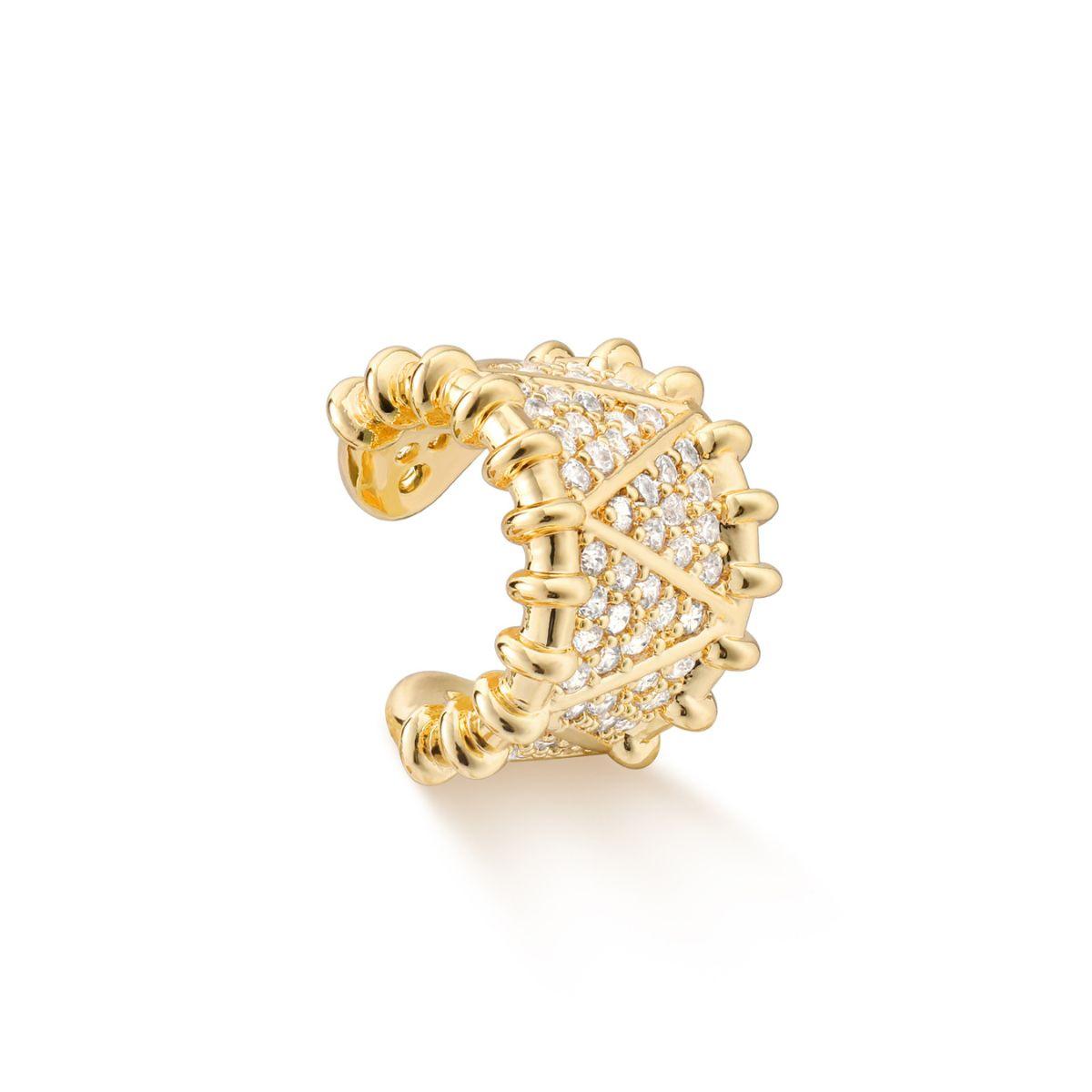 Polyline Pave Ear Cuff